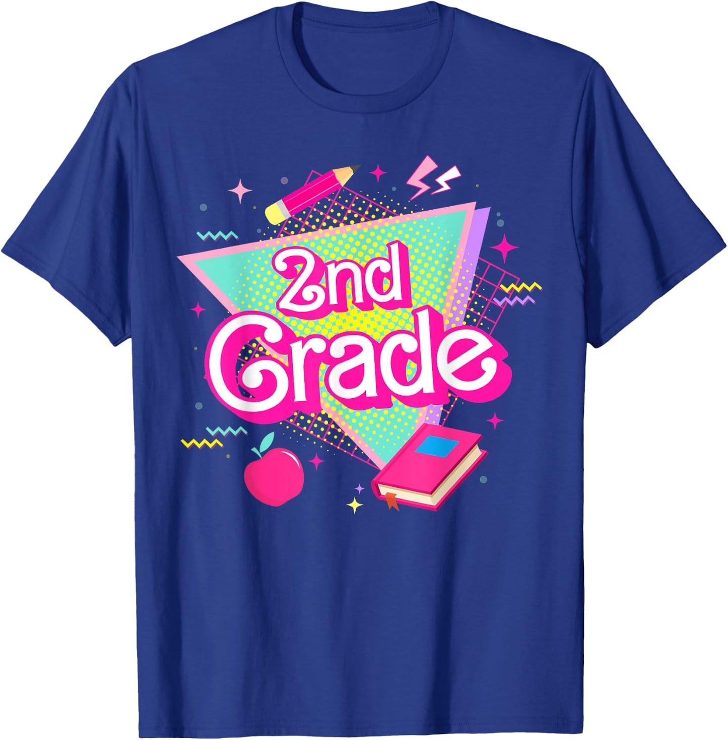 Cute Second 2nd Grade Pink Retro Vintage for Teacher Kids T-Shirt - T-Shirt | Royal