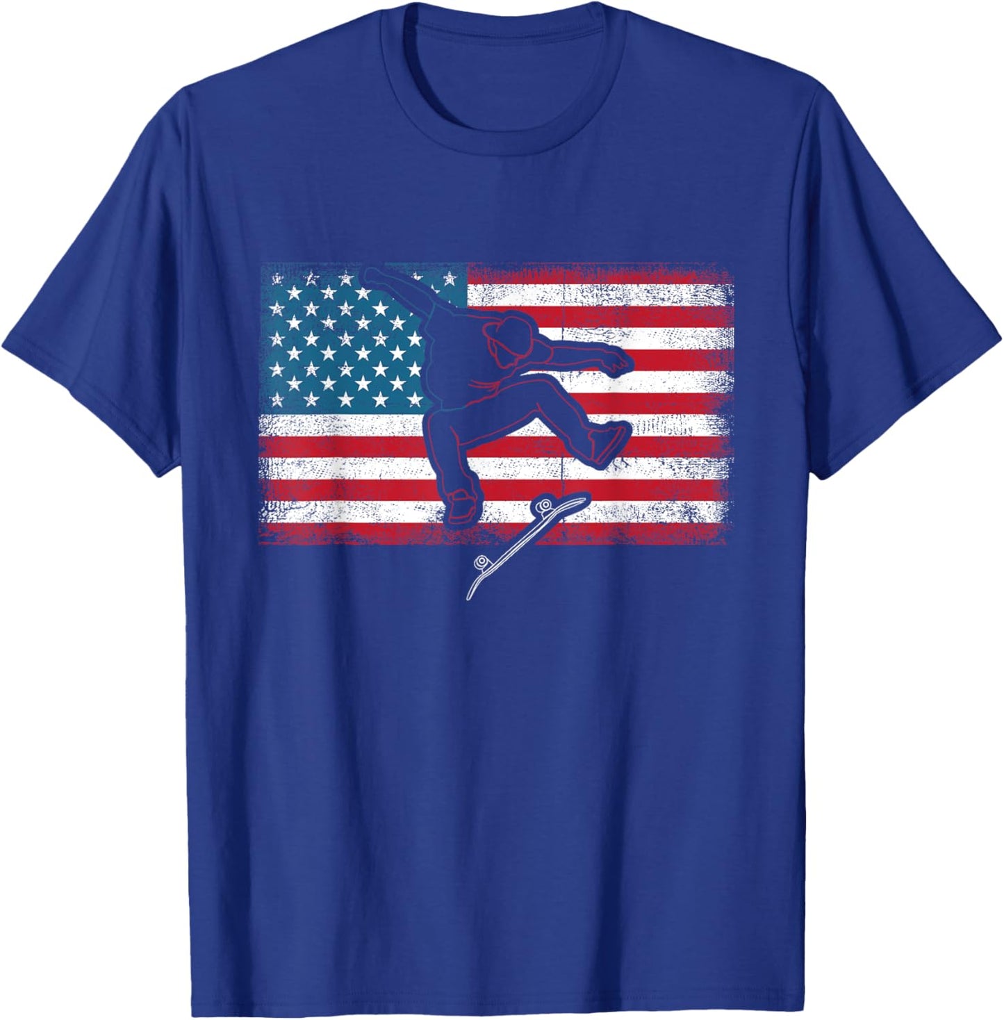 Retro Skateboarder Skateboard Skateboarding Skater T-Shirt - T-Shirt | Royal