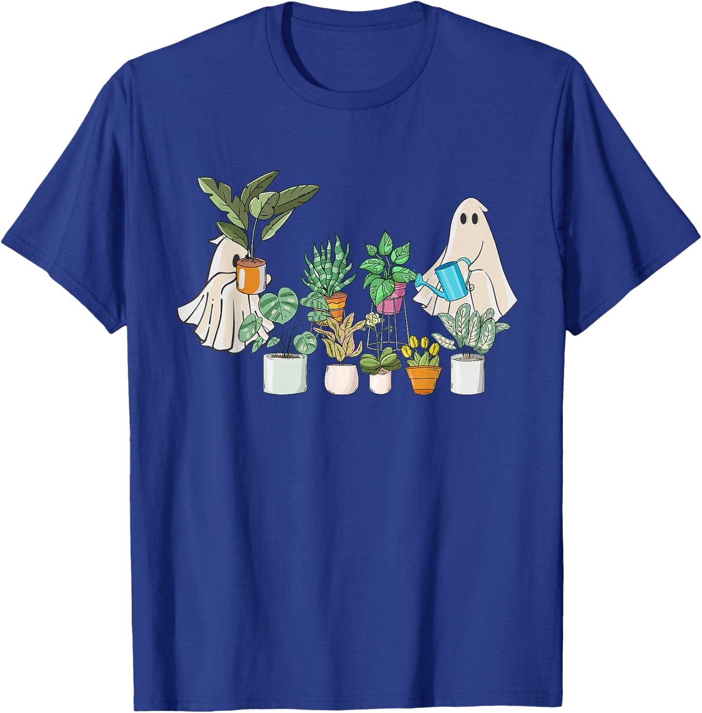 Ghost Ghostly Gardening Plant Retro Halloween Costume T-Shirt - T-Shirt | Royal