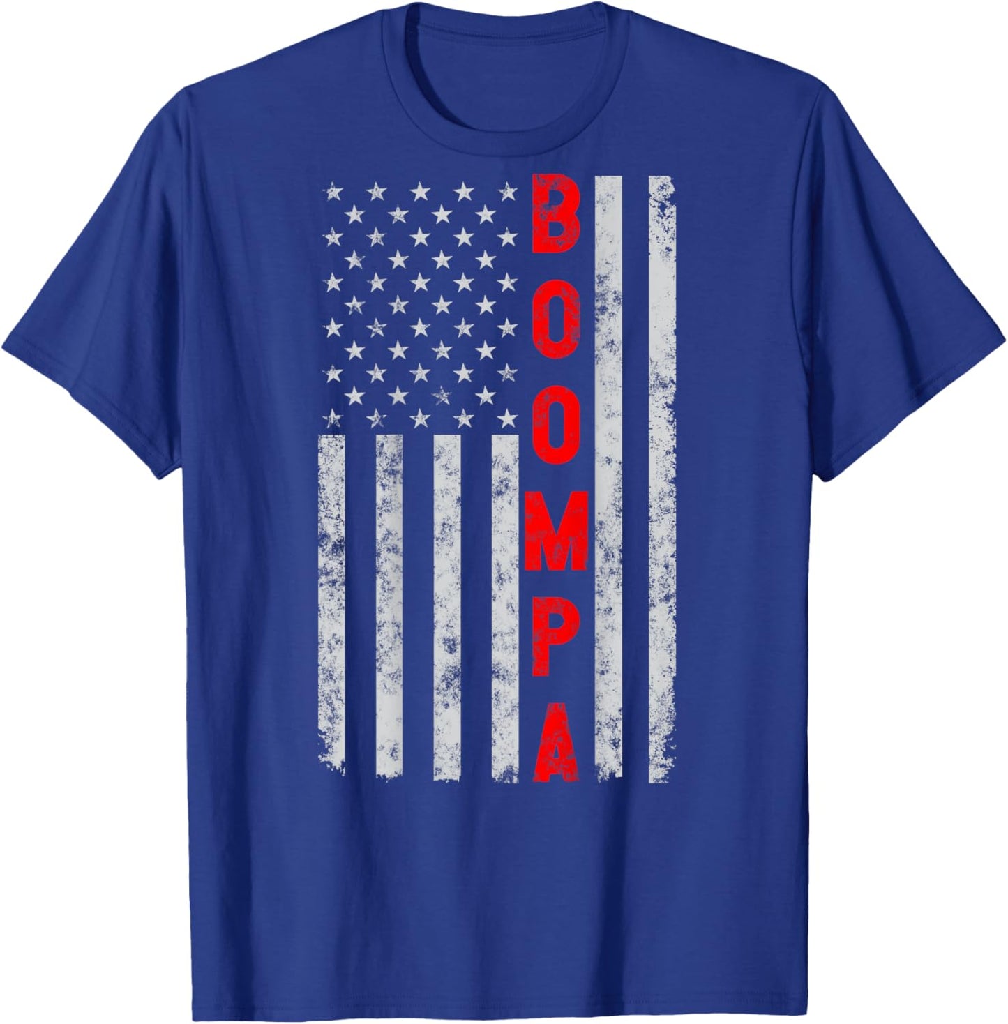 Boompa Fathers Day Vintage Patriotic Grandpa American Flag T-Shirt - T-Shirt | Royal