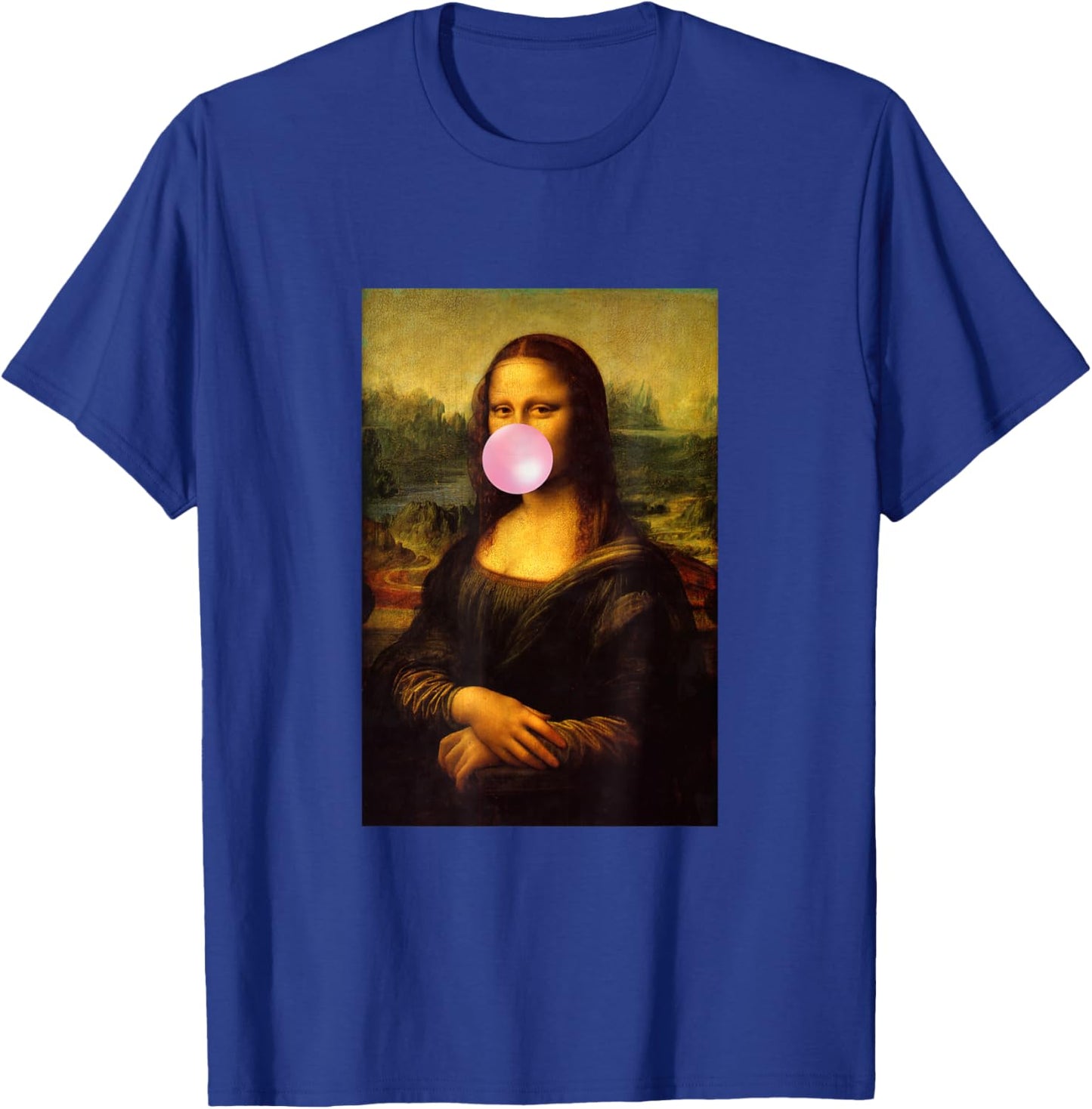 Enjoy Wear Sarcastic French Mona Lisa Chewing Bubble Gum Fun T-Shirt - T-Shirt | Royal