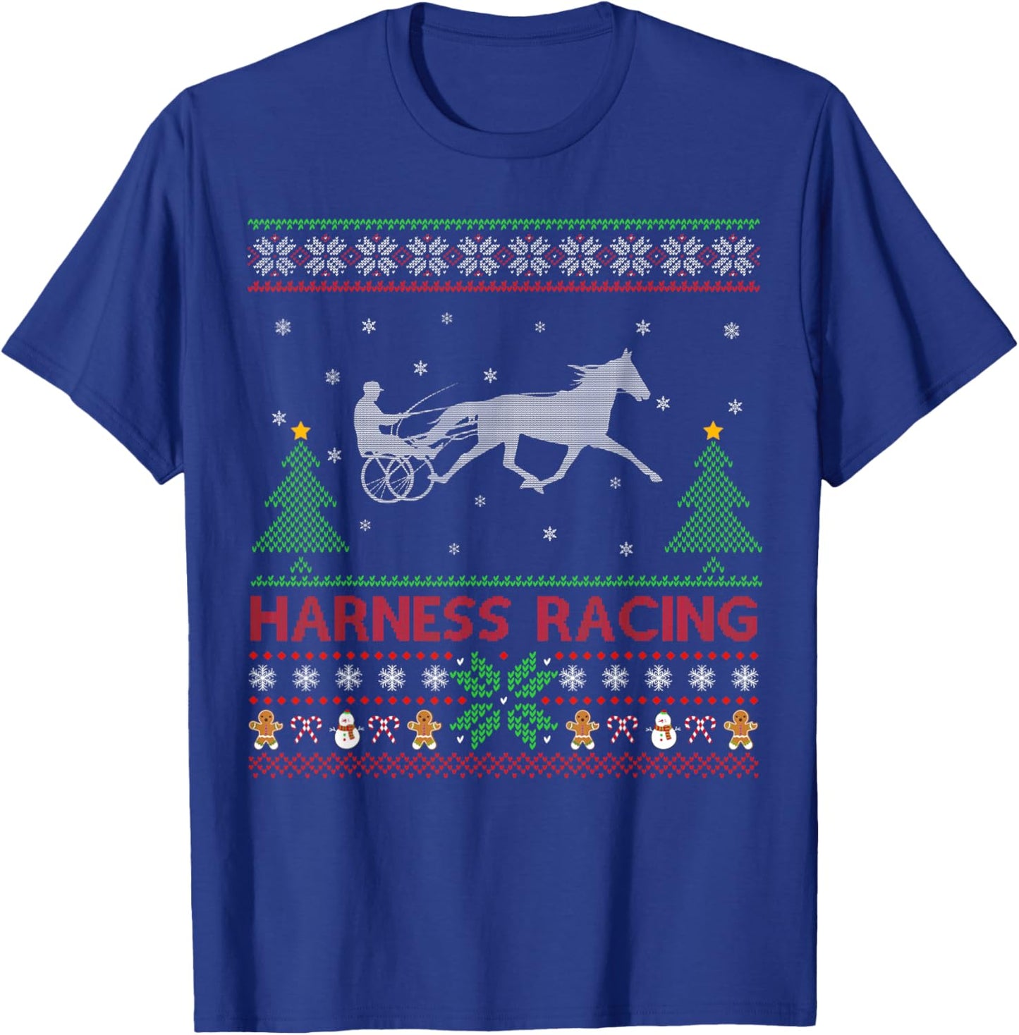 Harness Racing Sports Lover Ugly Harness Racing Christmas T-Shirt - T-Shirt | Royal