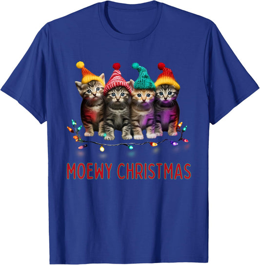 Moewy Christmas - Cat Xmas T-Shirt - T-Shirt | Royal