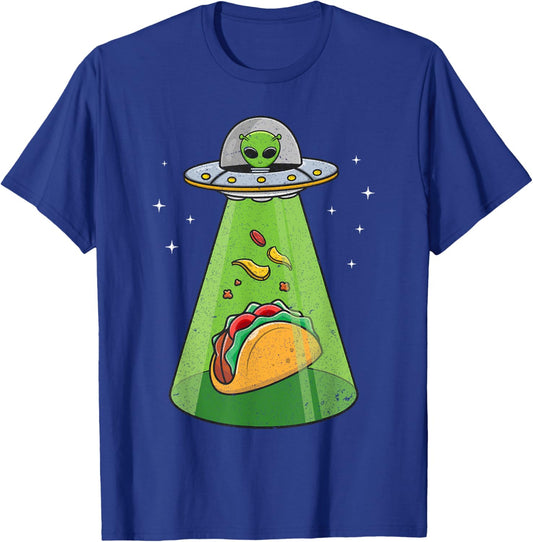 Alien Shirt UFO Abduction, Funny Tacos for Aliens Lover T-Shirt - T-Shirt | Royal