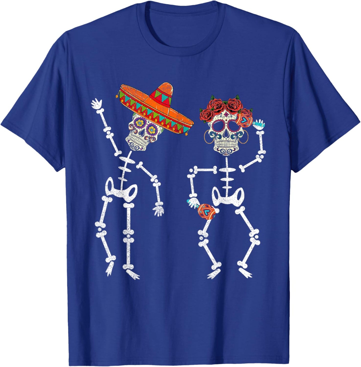 Dancing Skull Apparel, Dead Day Men Women Dia De Los Muertos T-Shirt - T-Shirt | Royal