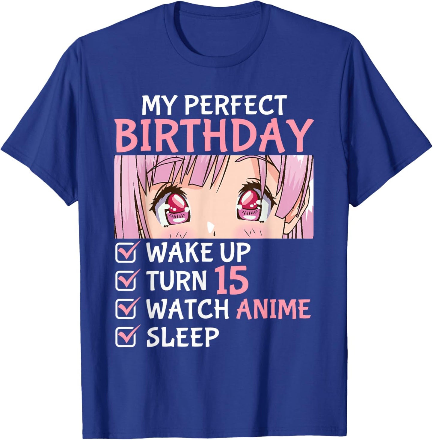15th Birthday Watch Anime 15 Years Old Anime Teen Girls T-Shirt - T-Shirt | Royal