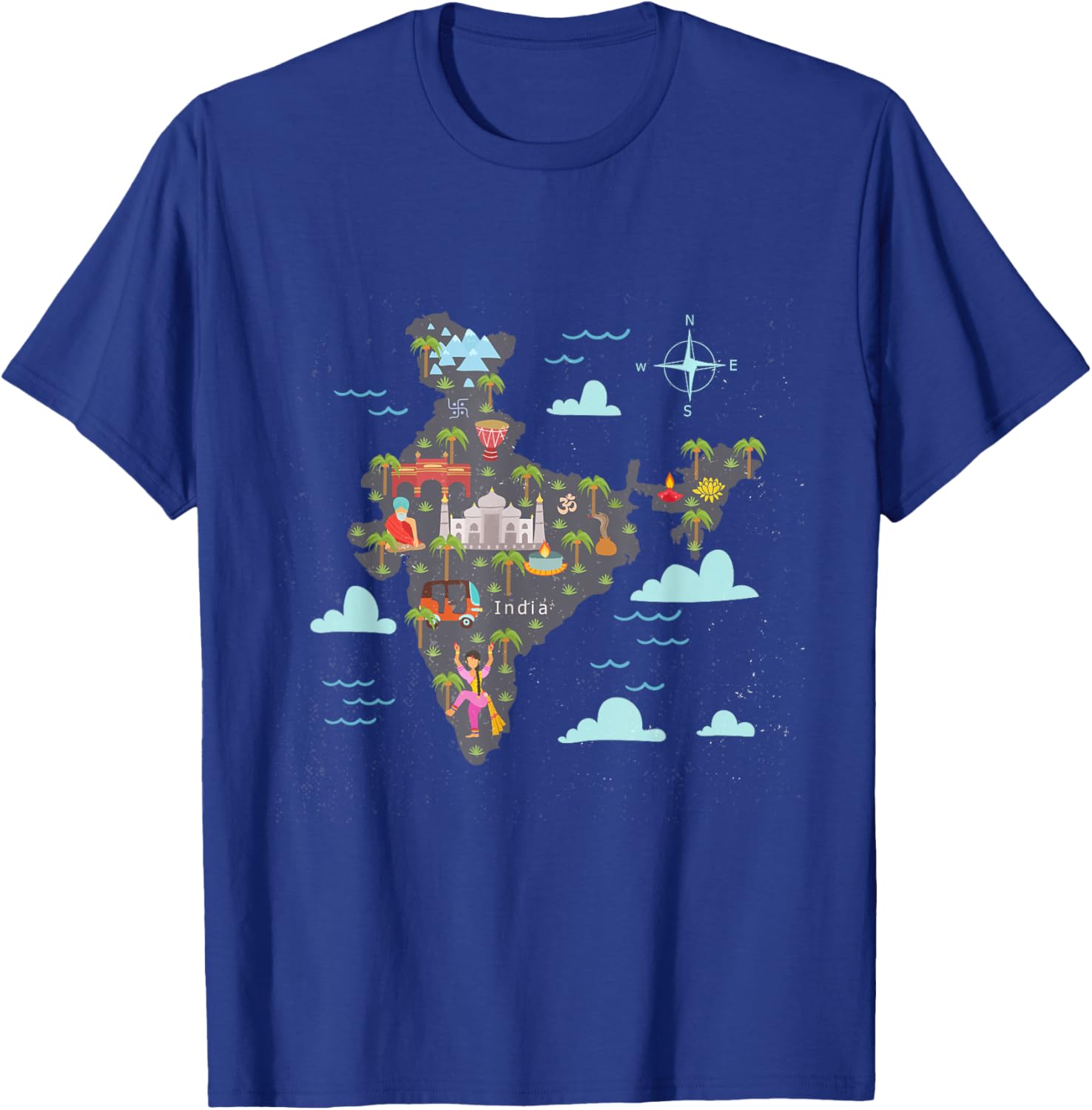 Proud Indian Map Flag India Lover India T-Shirt - T-Shirt | Royal