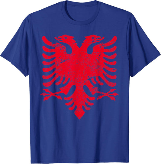 ALBANIA RED EAGLE Flag Vintage Distressed ALBANIAN T-Shirt - T-Shirt | Royal