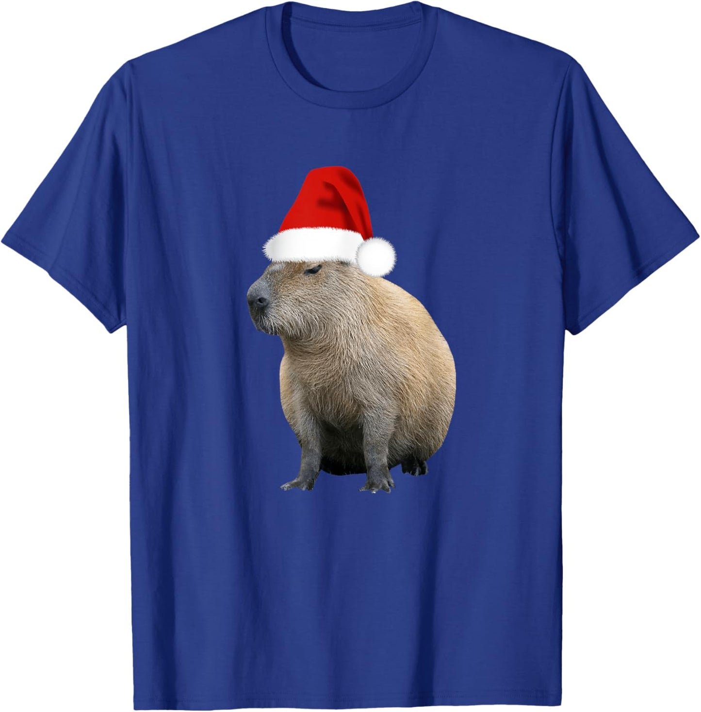 Christmas Capybara Santa Hat T-Shirt - T-Shirt | Royal