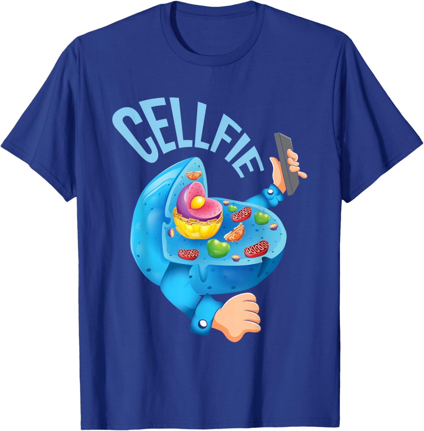 Cellfie - Funny Biologist Biology Student Cell Science T-Shirt - T-Shirt | Royal