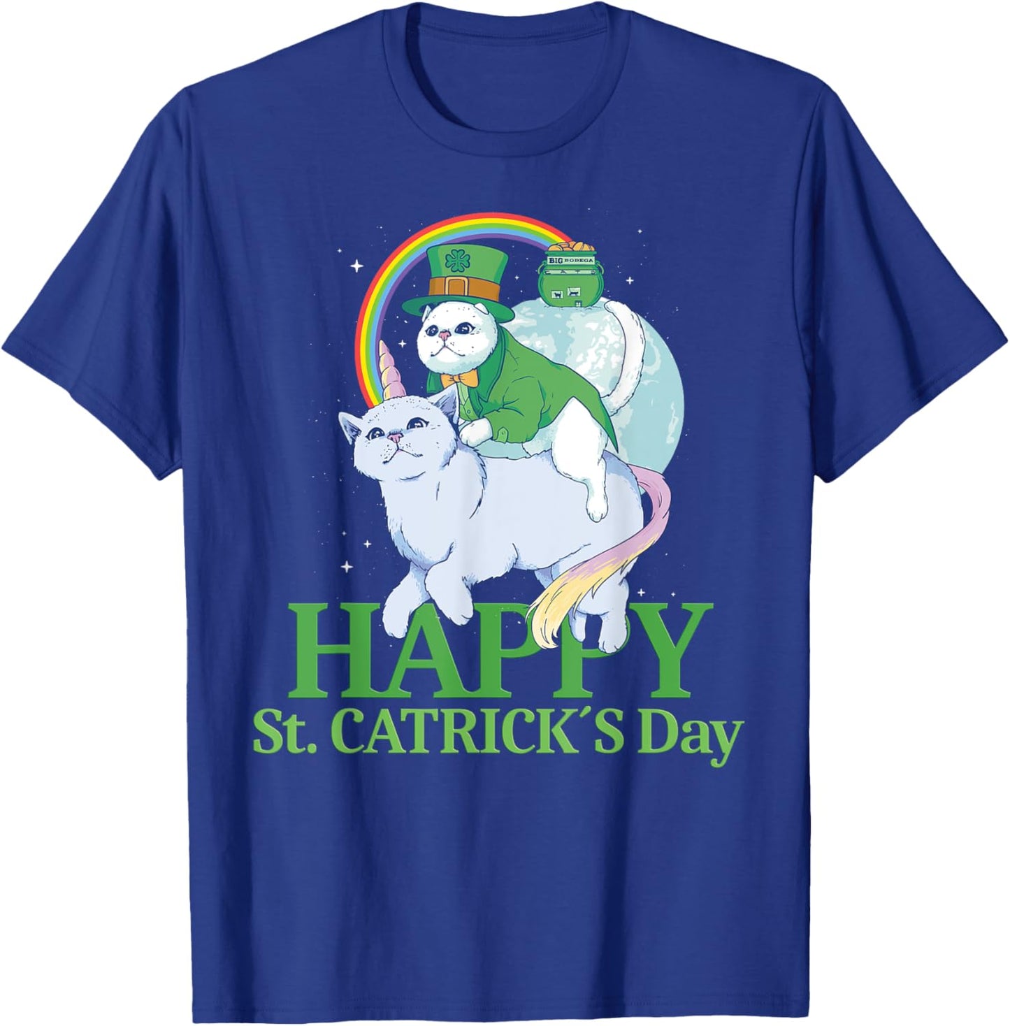 Funny Irish Unicorn Gift Cat St. Patricks Day T-Shirt - T-Shirt | Royal
