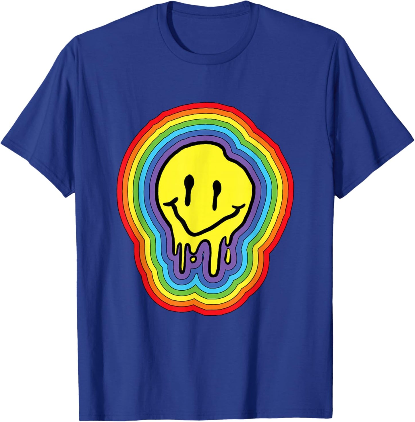 Kidcore Aesthetic Melting Smiling Face 80s 90s Retro T-Shirt - T-Shirt | Royal