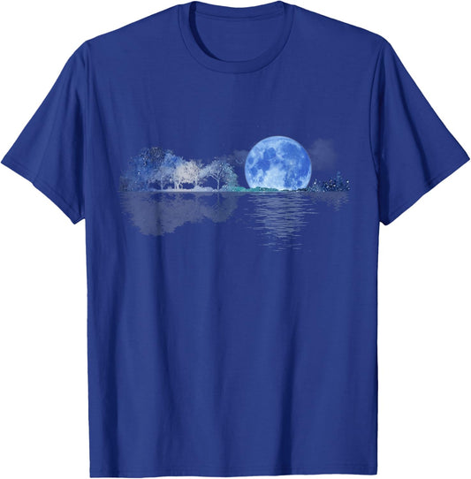 Acoustic Guitar Lake Shadow Nature Guitar Player Guitarist T-Shirt - T-Shirt | Royal