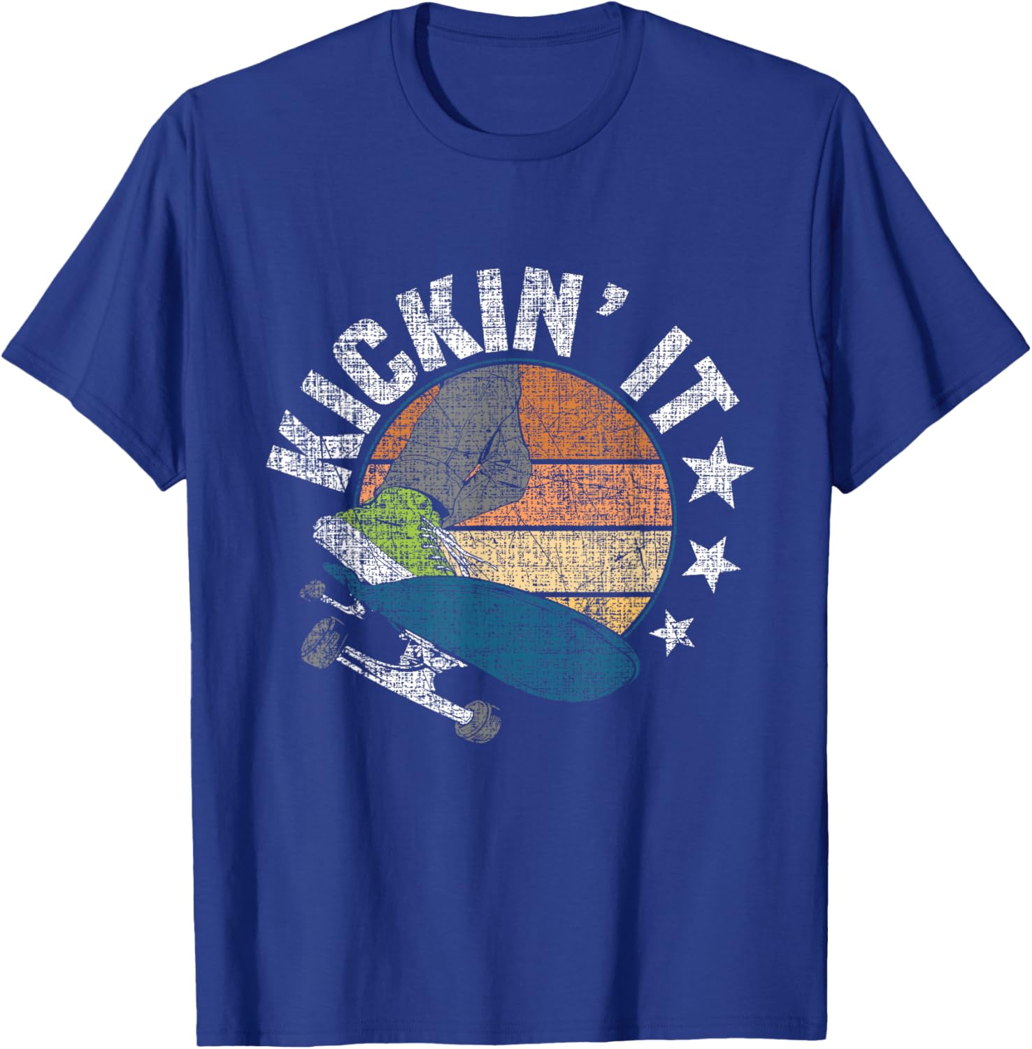 Kickin It - Skateboard Skateboarder Skateboarding Skater T-Shirt - T-Shirt | Royal