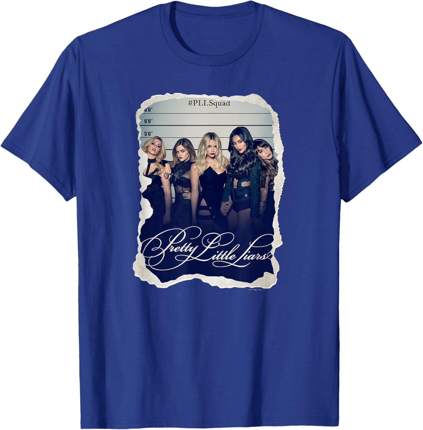 Pretty Little Liars Group Mugshot Torn Photo T-Shirt - T-Shirt | Royal