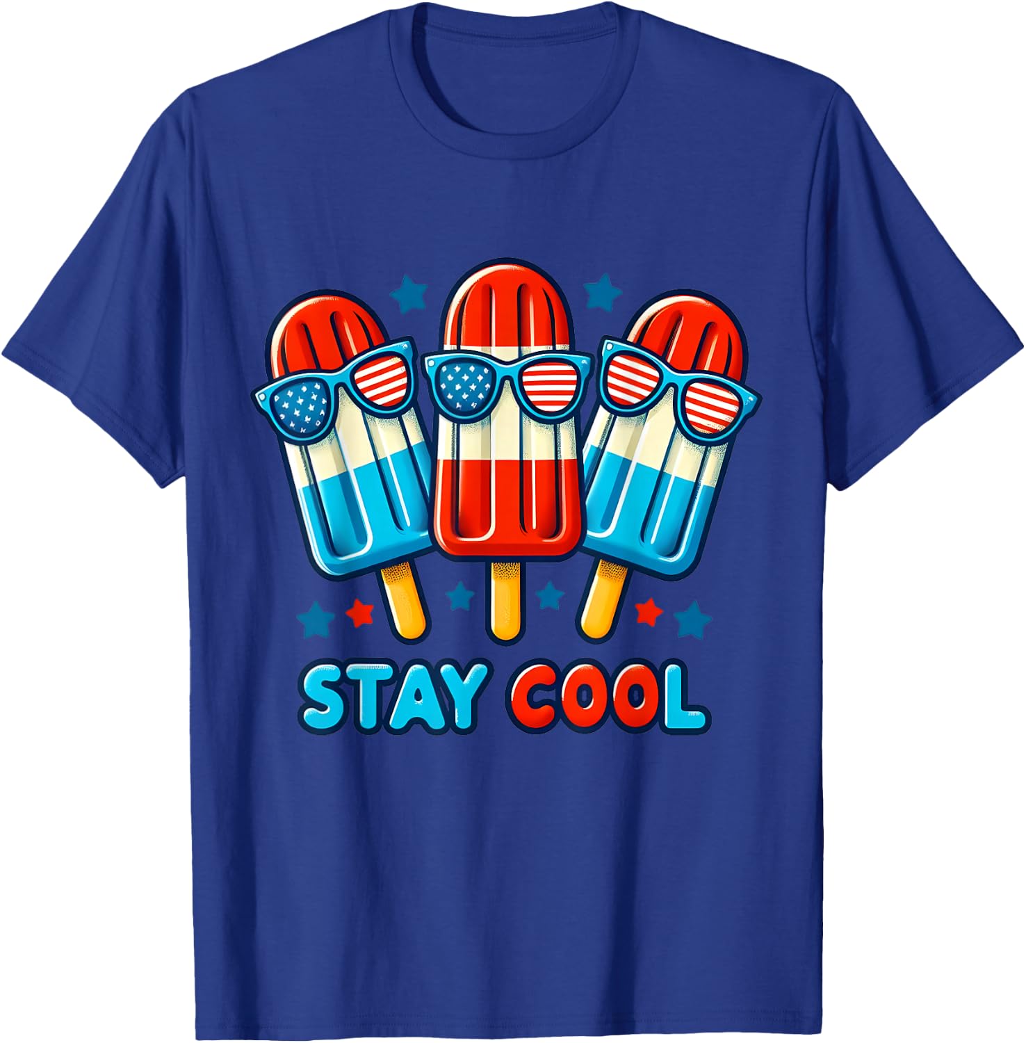 Stay Cool 4th July Popsicle Boys Men USA Flag American T-Shirt - T-Shirt | Royal