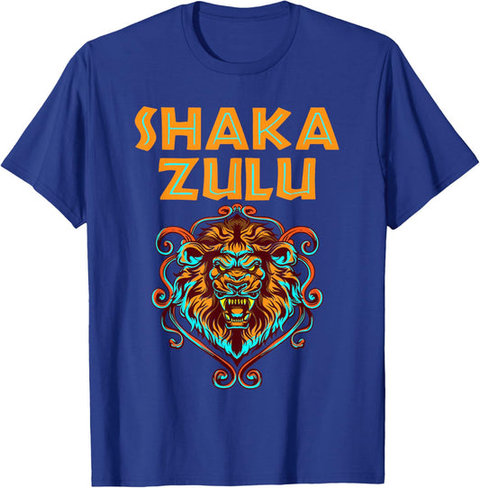 Africa Pride Zulu Warrior Shaka Lion African Tribe King Zulu T-Shirt - T-Shirt | Royal