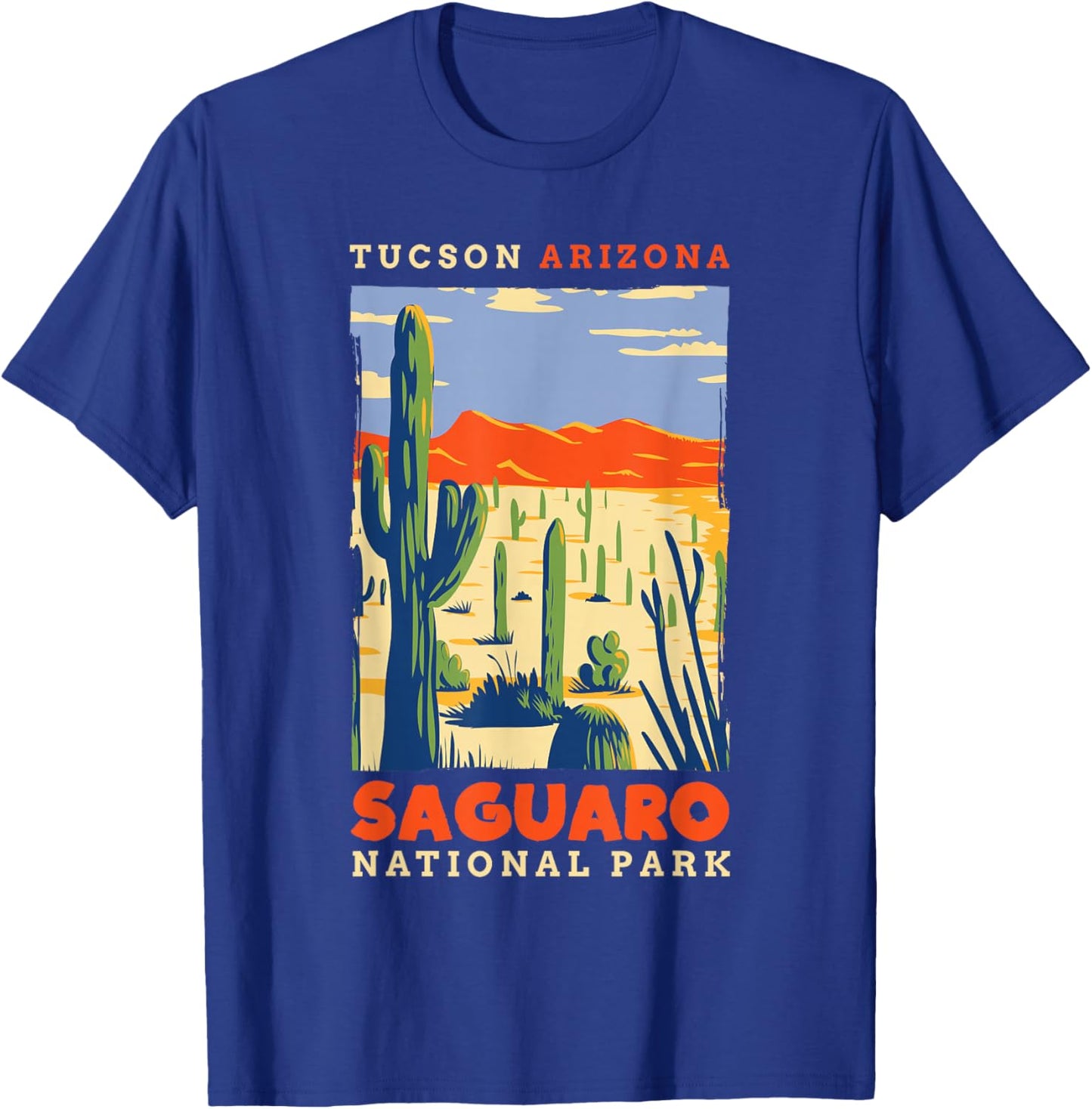 Saguaro US National Park Tucson Arizona Vintage Gift T-Shirt - T-Shirt | Royal