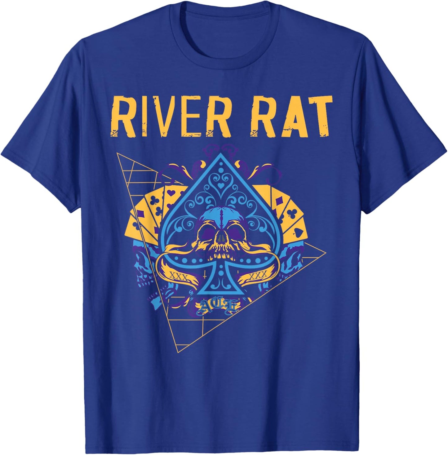 Poker Cards Vintage Spade River Rat T-Shirt - T-Shirt | Royal