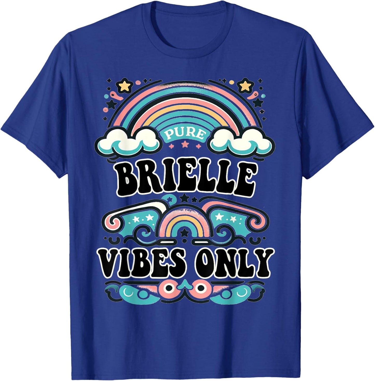 BRIELLE Vibes Only Cute Retro Girls BRIELLE Name T-Shirt - T-Shirt | Royal