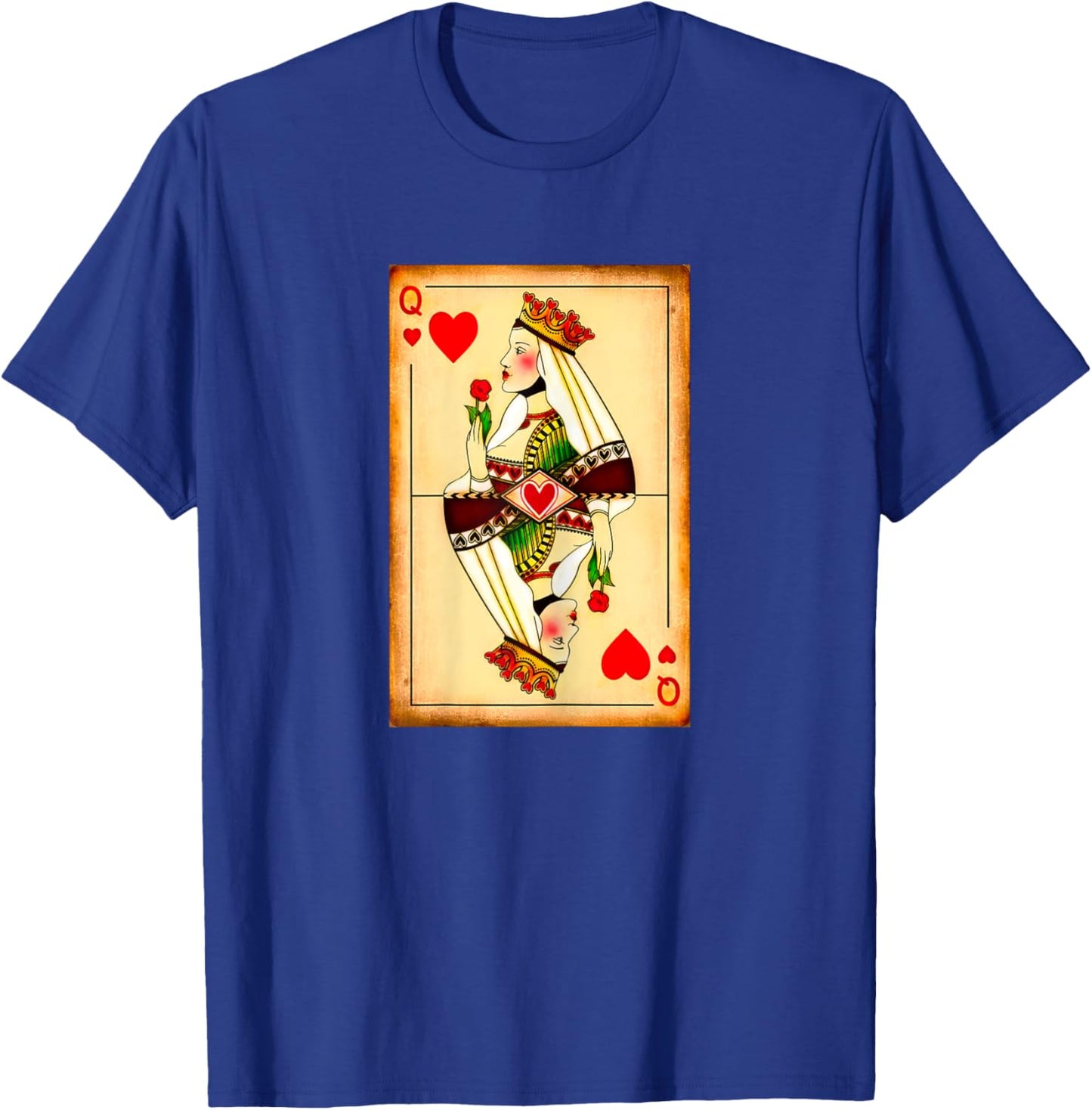 Queen of Hearts Vintage Matching Couple Saint Valentine Day T-Shirt - T-Shirt | Royal