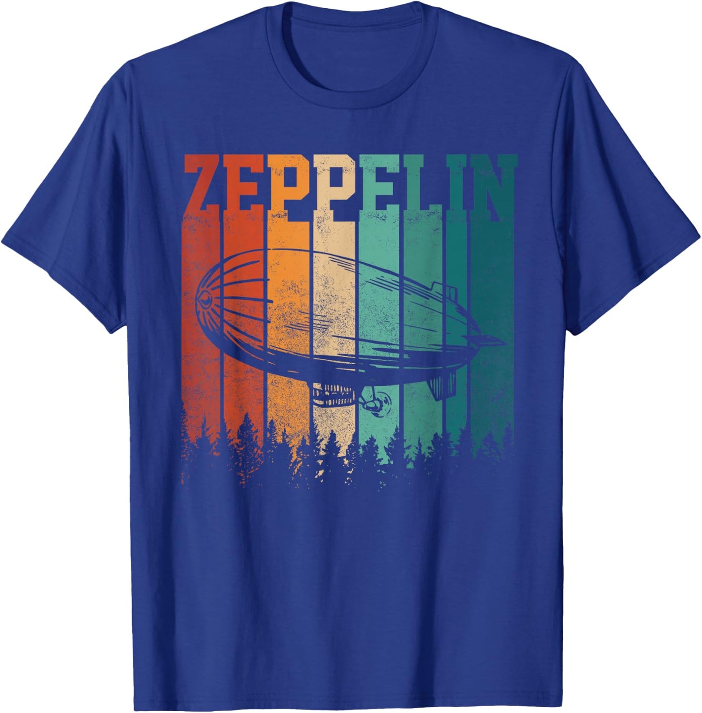Retro Zeppelin 70s 80s Dirigible Airship Vintage T-Shirt - T-Shirt | Royal