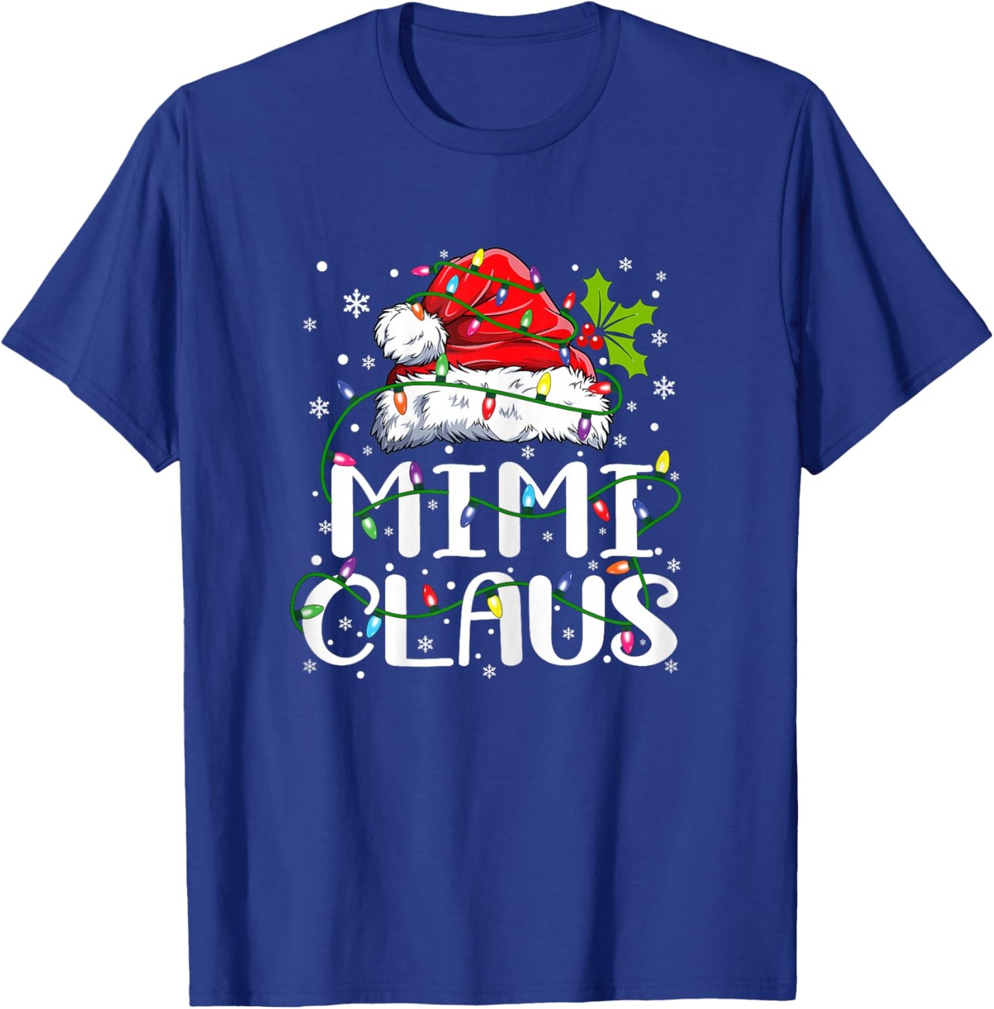 Mimi Claus Christmas Lights Pajama Family Matching T-Shirt - T-Shirt | Royal