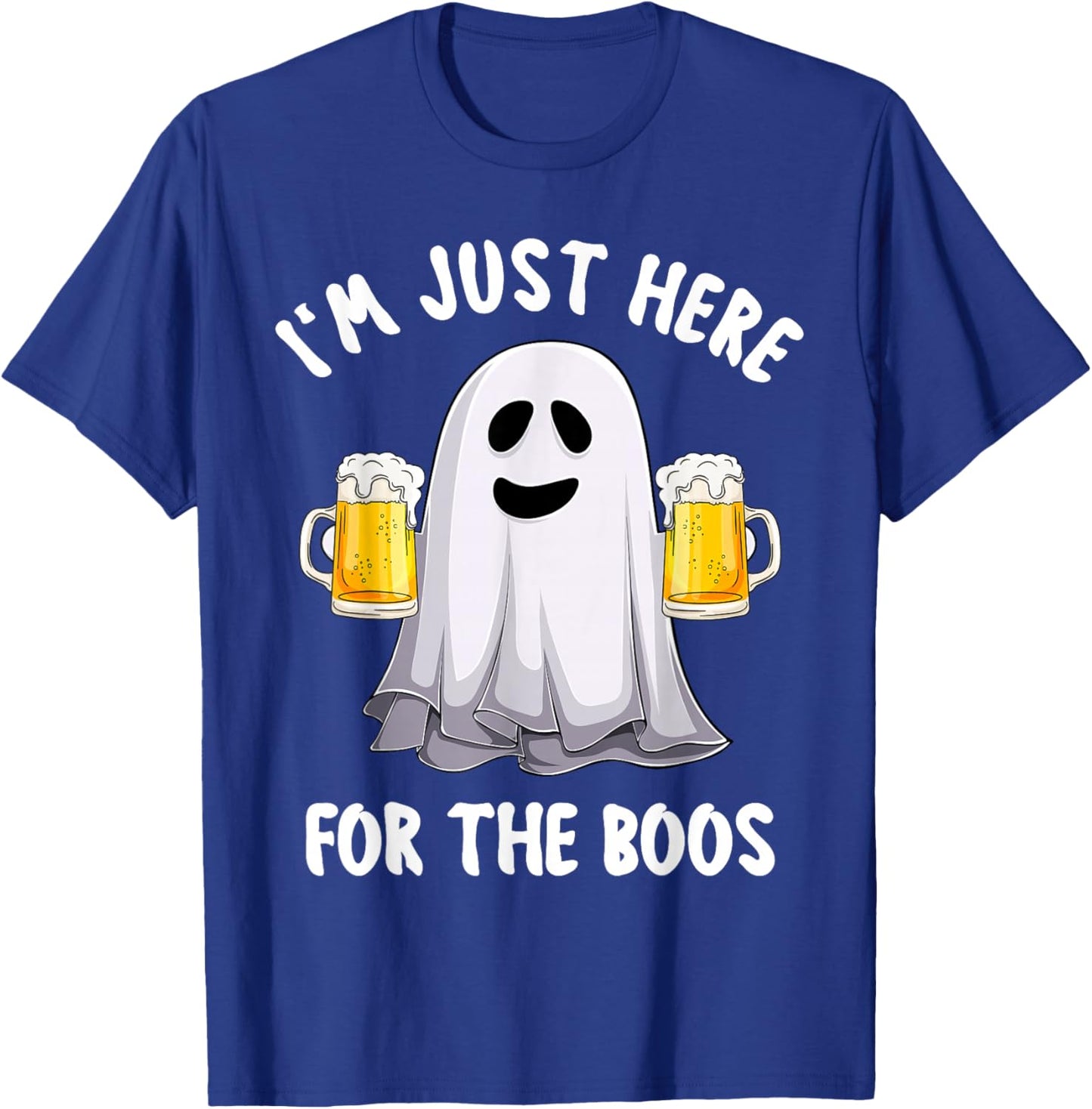 Men Funny Halloween I'm Just Here For The Boos Cute Boos T-Shirt - T-Shirt | Royal