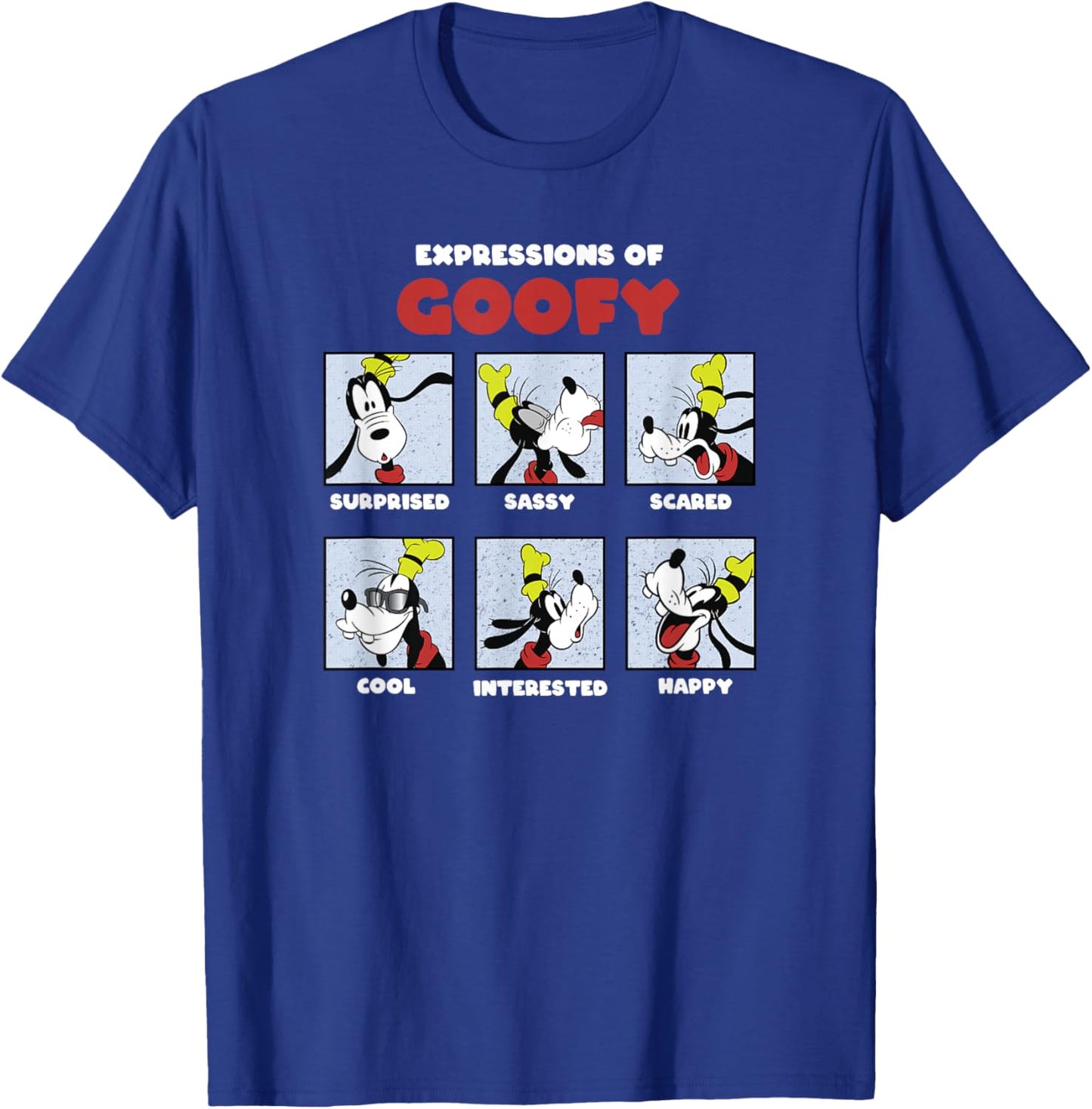 Disney Mickey And Friends Expressions Of Goofy Box Up T-Shirt - T-Shirt | Royal