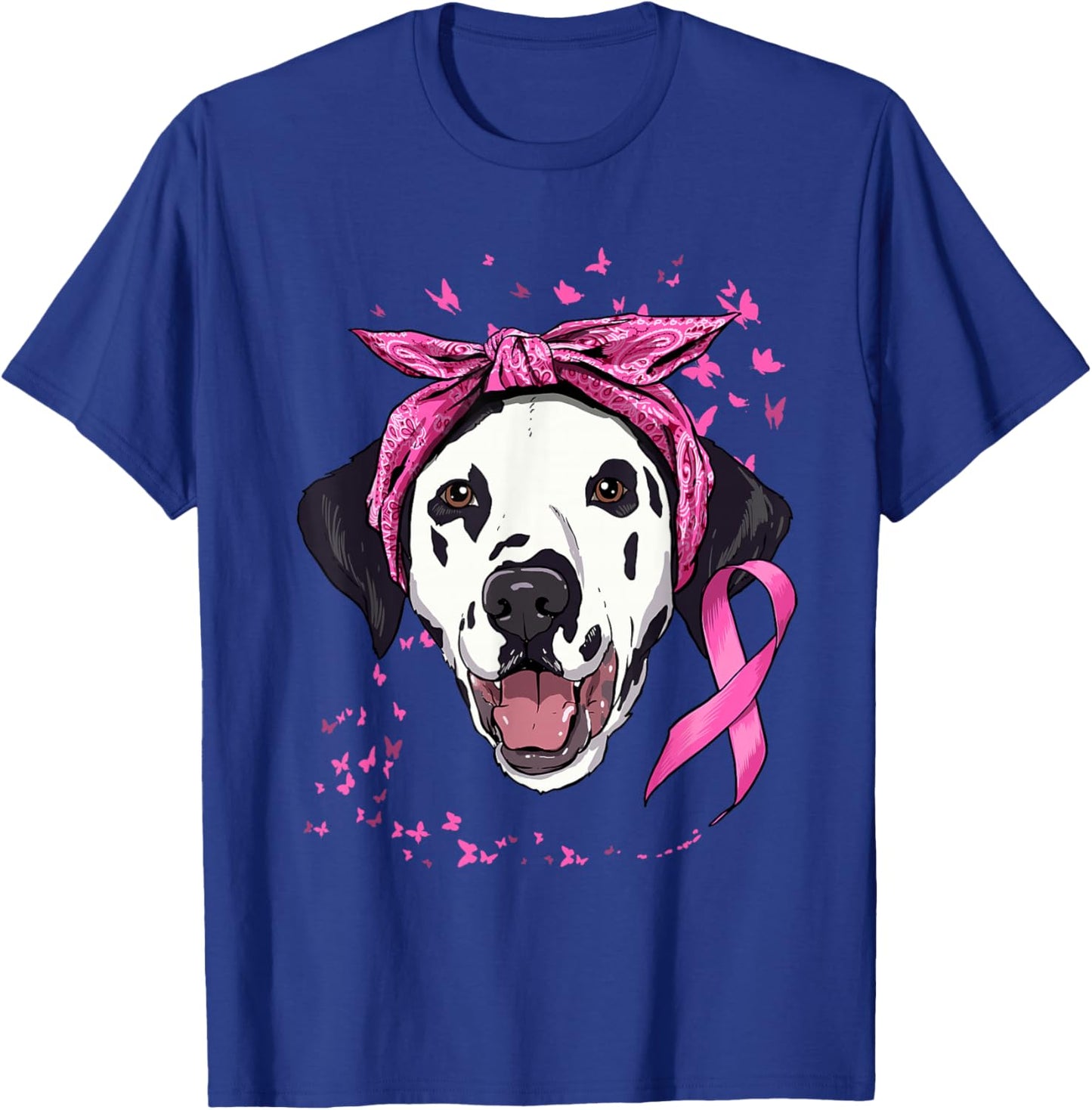 Dalmatian Pink Ribbon Breast Cancer Awareness Survivor T-Shirt - T-Shirt | Royal
