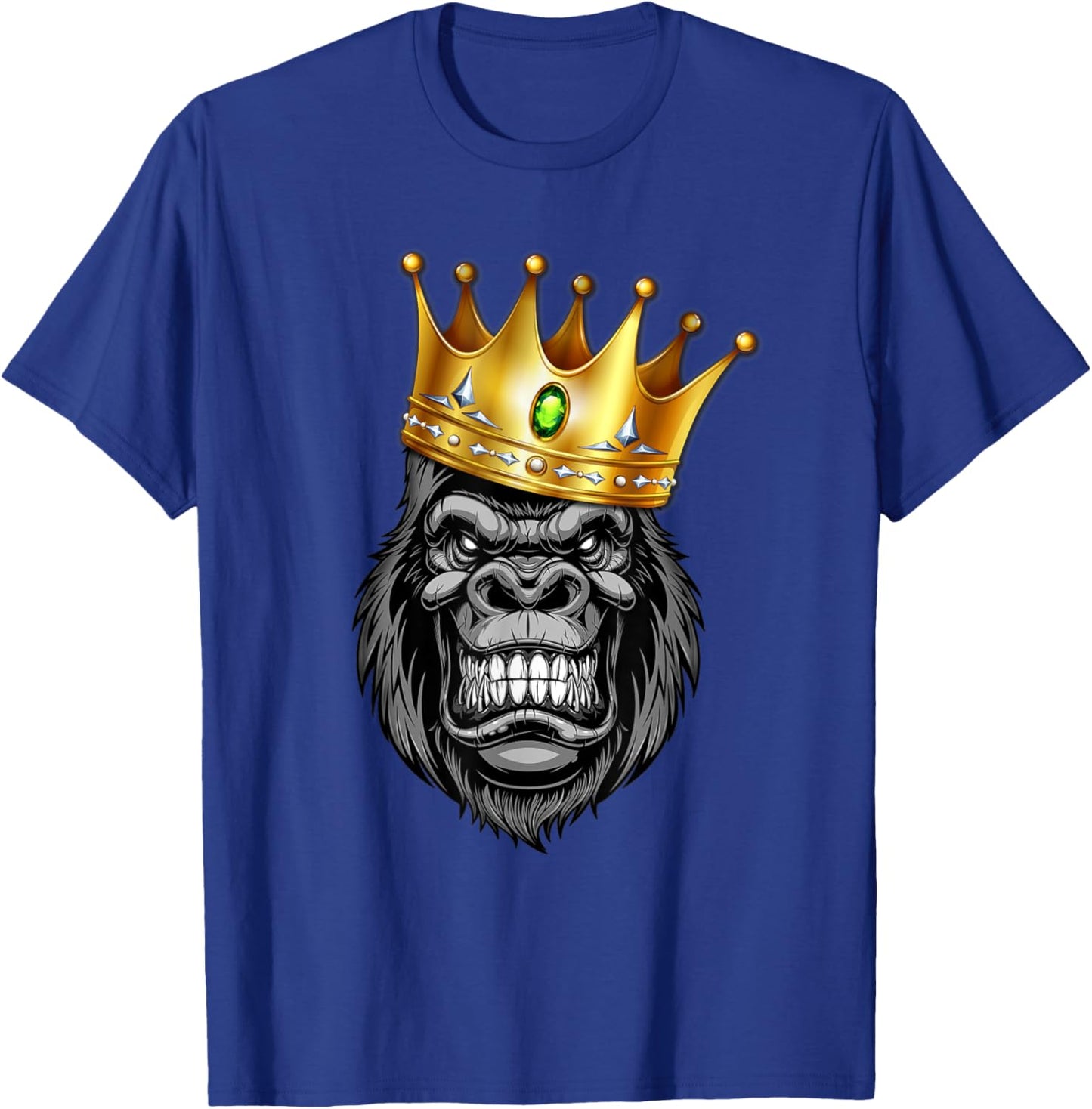 The King Of Angry Gorilla With Crown Ape Wildlife T-Shirt - T-Shirt | Royal