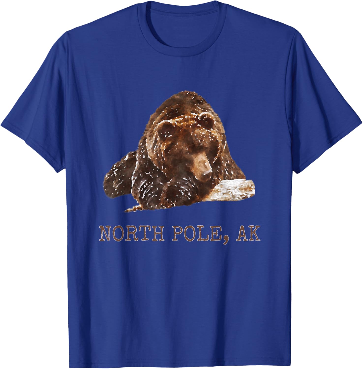 North Pole Brown Grizzly Bear In Snow Alaska Pacific NW Gift T-Shirt - T-Shirt | Royal