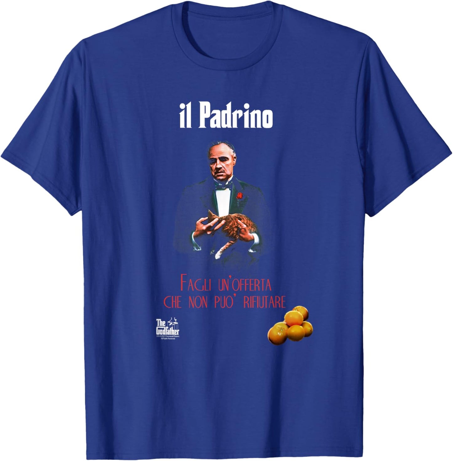 Ripple Junction The Godfather Italian Poster - Men's Black Classic Fit Short Sleeve Novelty - Size S T-Shirt - T-Shirt | Royal