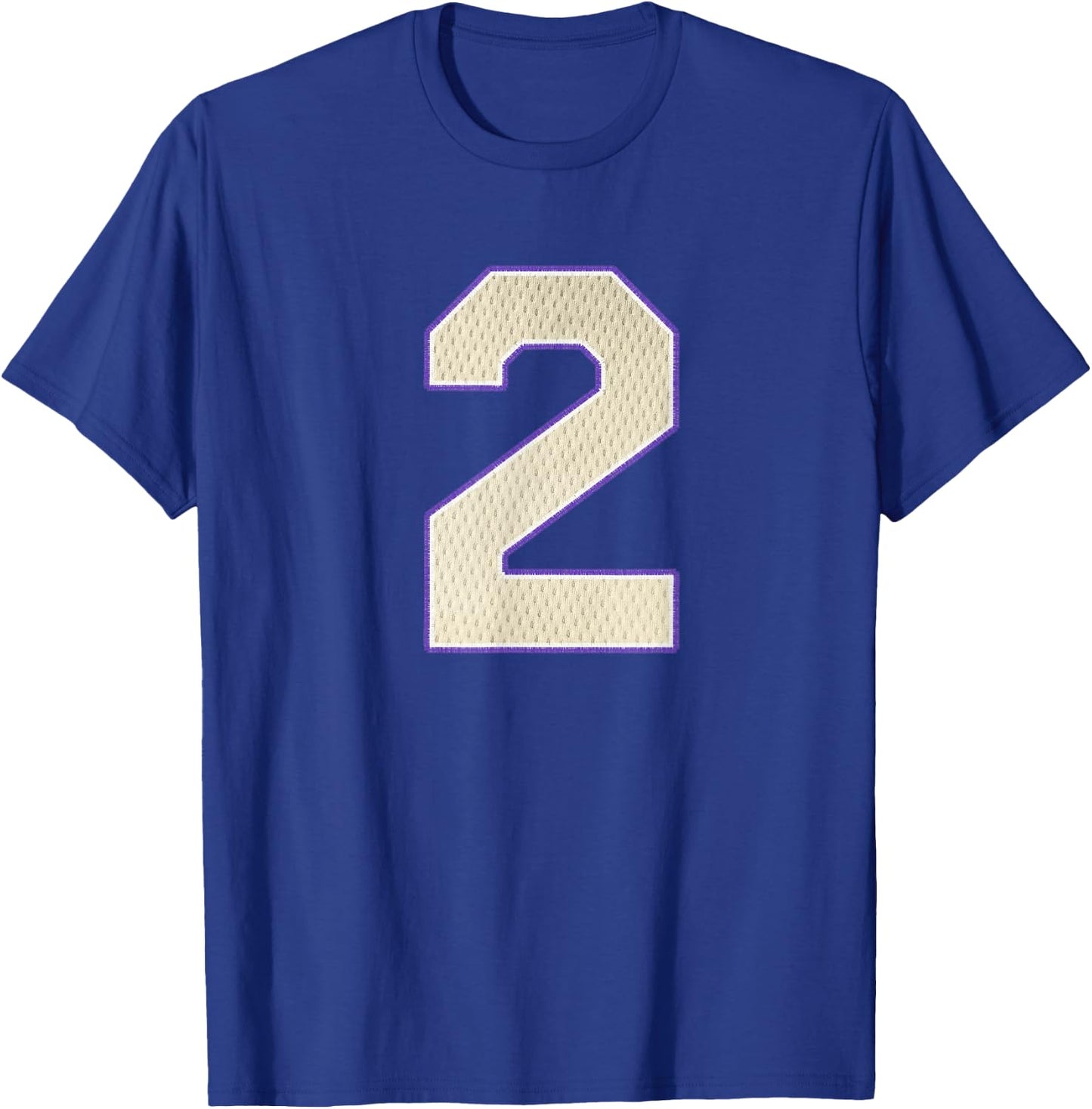 Football Jersey Number 2 Personalized Sports Purple Gold T-Shirt - T-Shirt | Royal