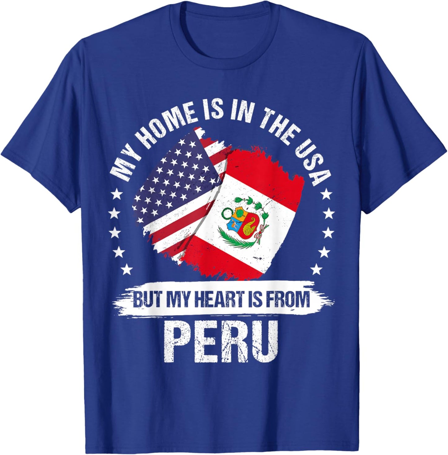 American Patriot Peru Flag American Peruvian Roots T-Shirt - T-Shirt | Royal