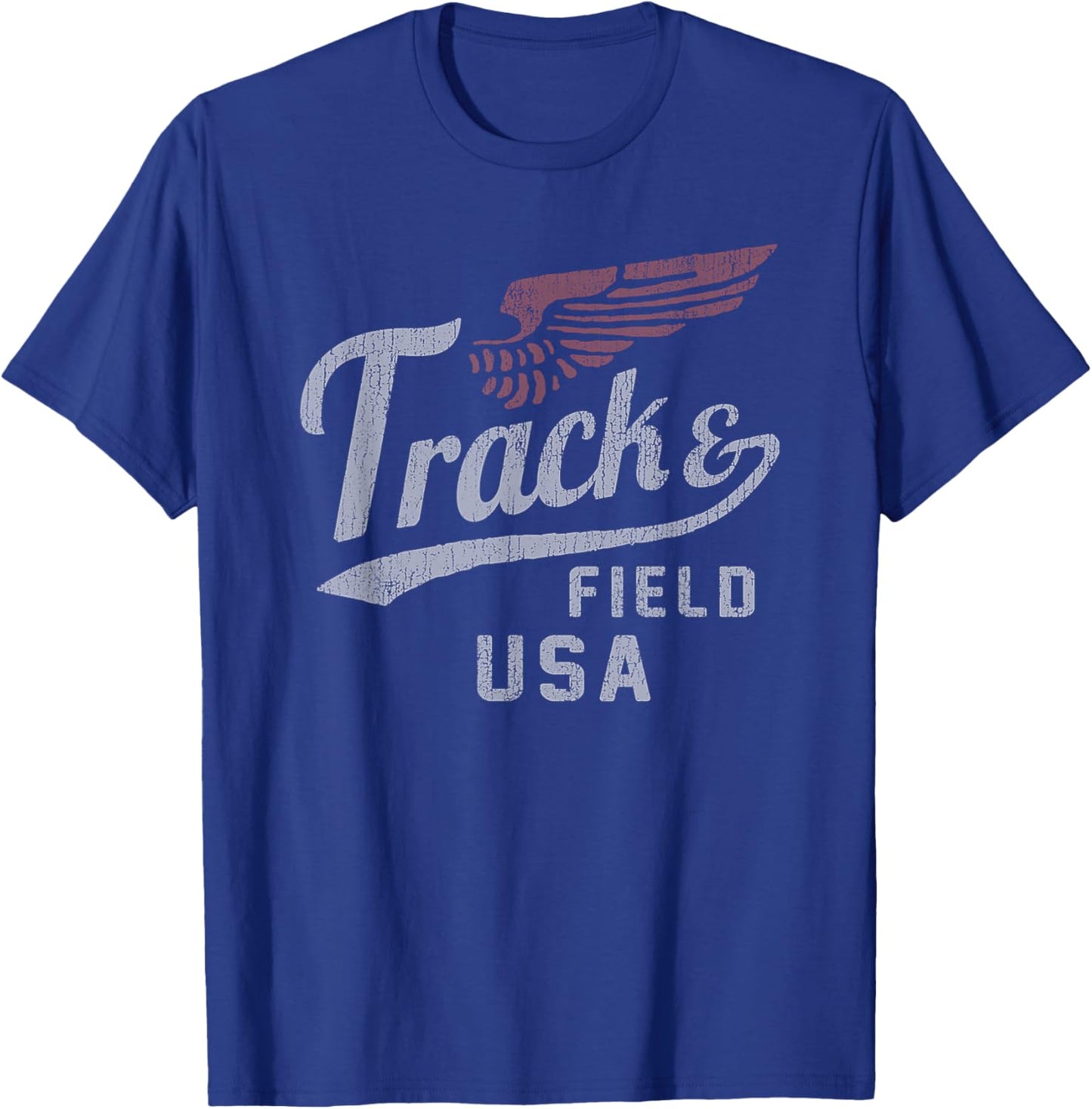 USA Track and Field Faded Jersey T-Shirt - T-Shirt | Royal