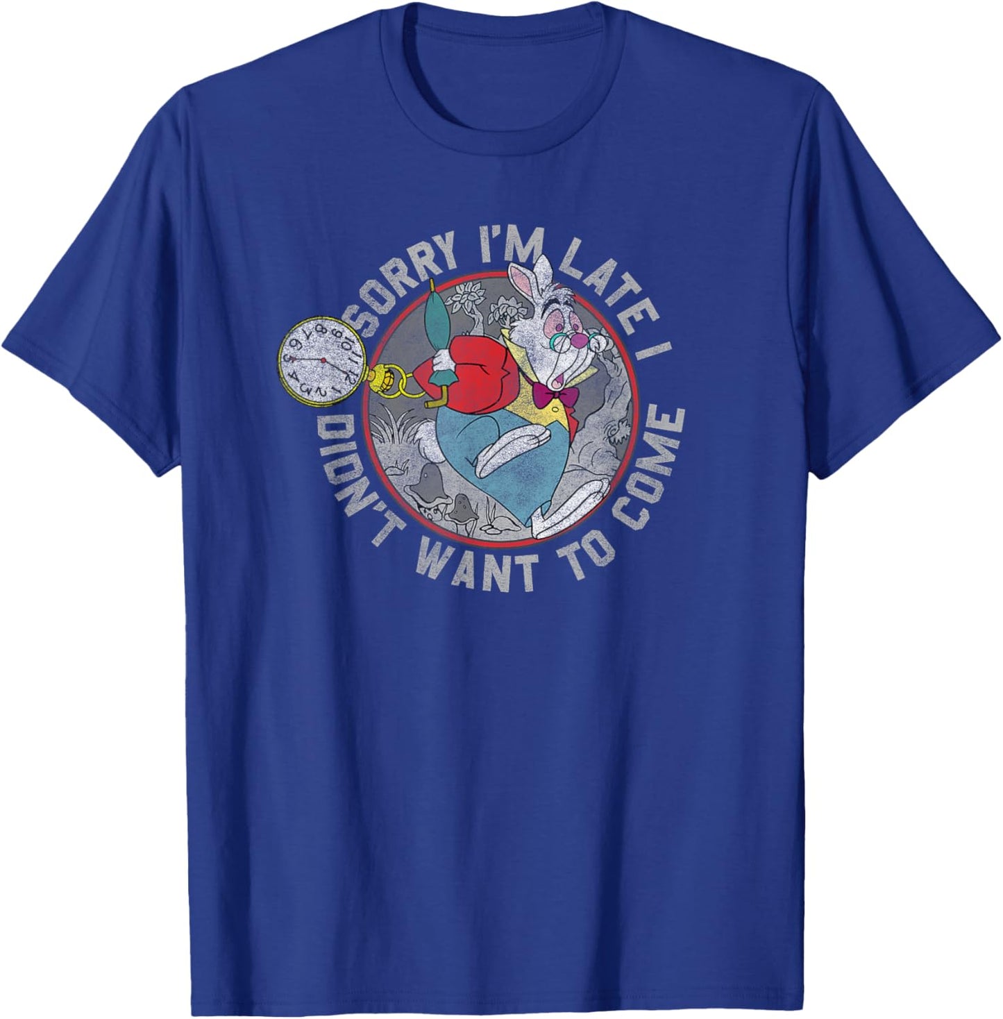 Disney Alice In Wonderland White Rabbit Sorry I Am Late T-Shirt - T-Shirt | Royal