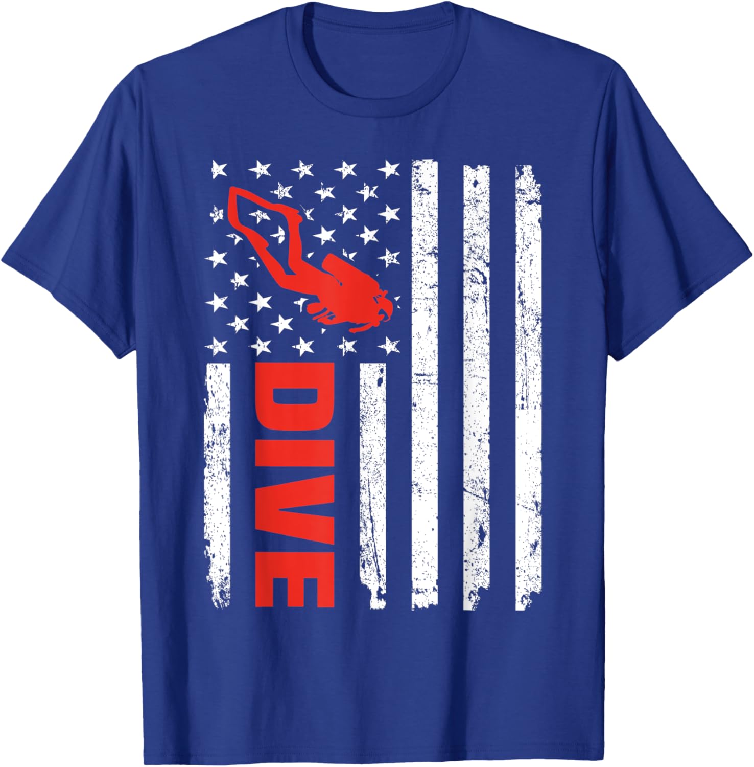 USA Flag Scuba Diving for Scuba Diver Instructor T-Shirt - T-Shirt | Royal