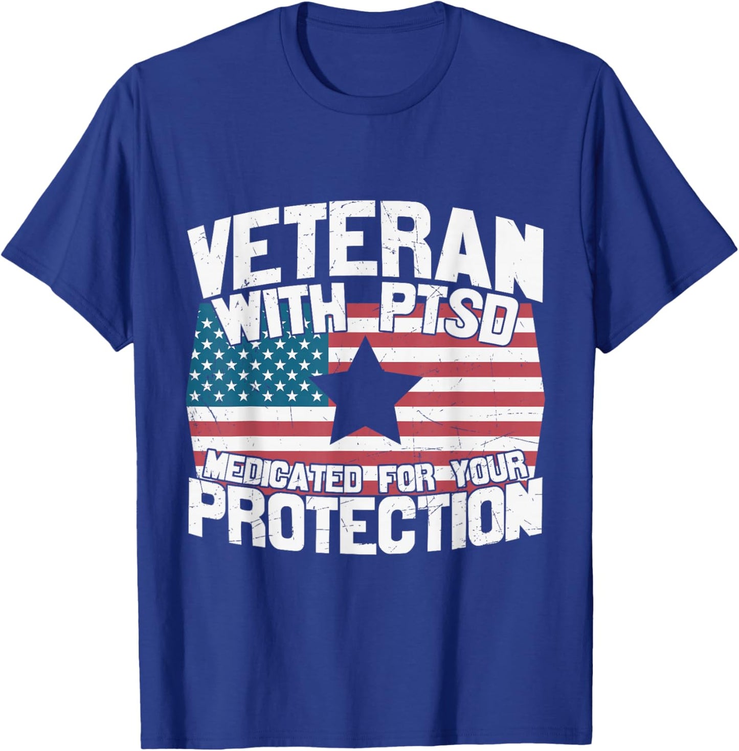 Veteran U.S Flag PTSD Awareness T-Shirt - T-Shirt | Royal