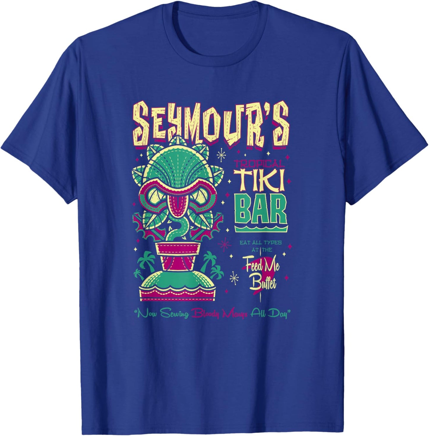 Seymours Creepy Cute Tropical Tiki Lounge - Surf Monster T-Shirt - T-Shirt | Royal