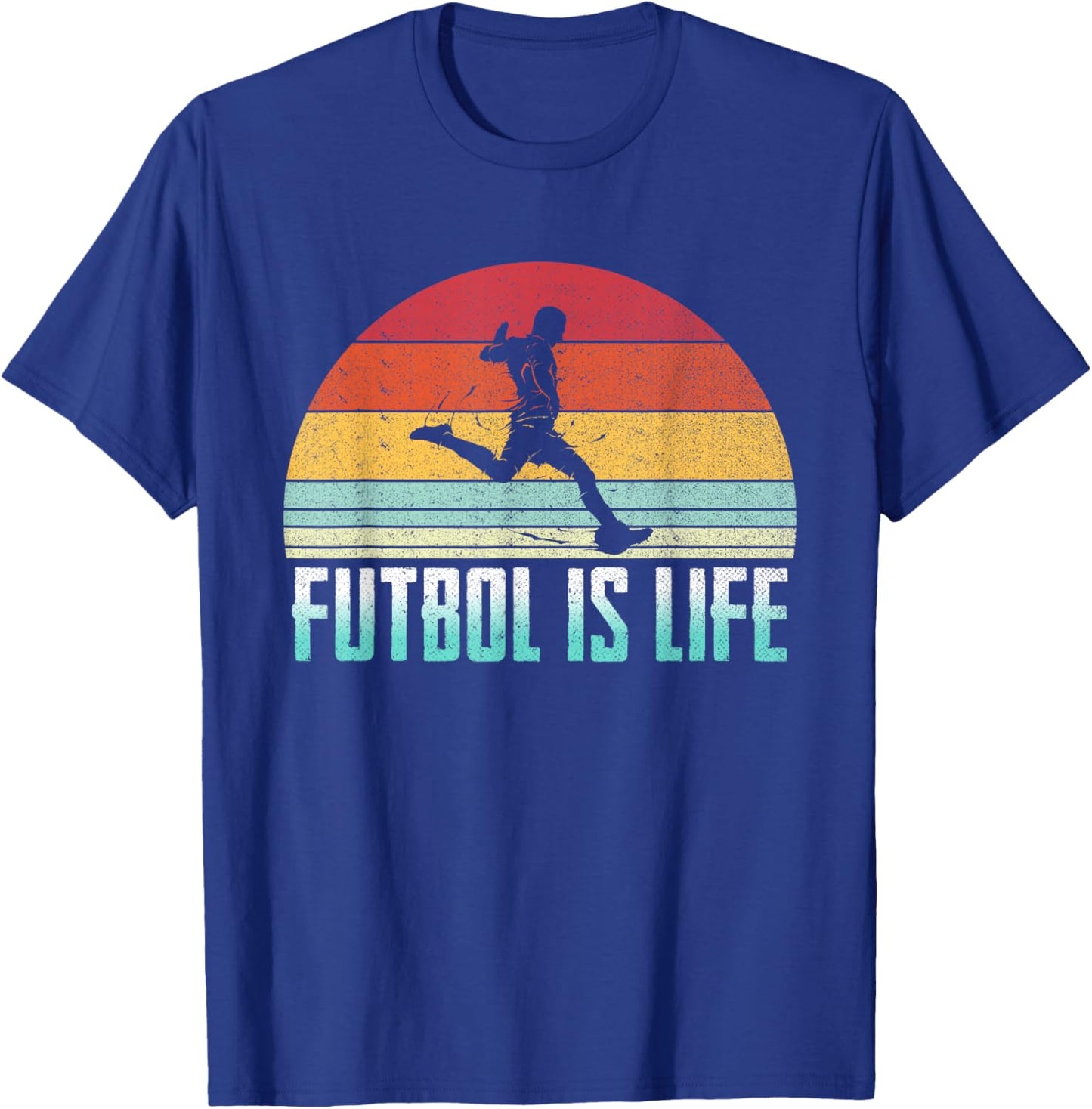 Futbol Is Life Retro Vintage Soccer Player Costume T-Shirt - T-Shirt | Royal