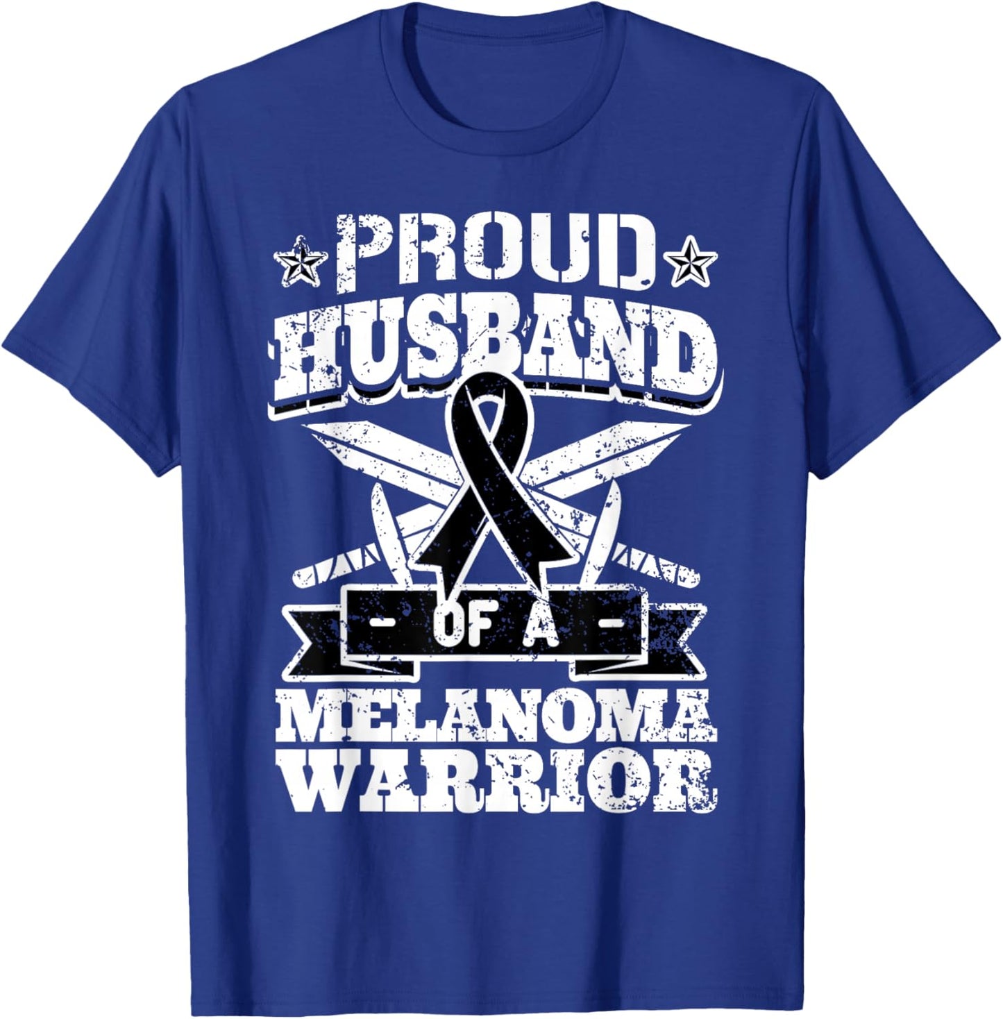 Proud Husband Of A Melanoma Warrior Skin Cancer Awareness T-Shirt - T-Shirt | Royal