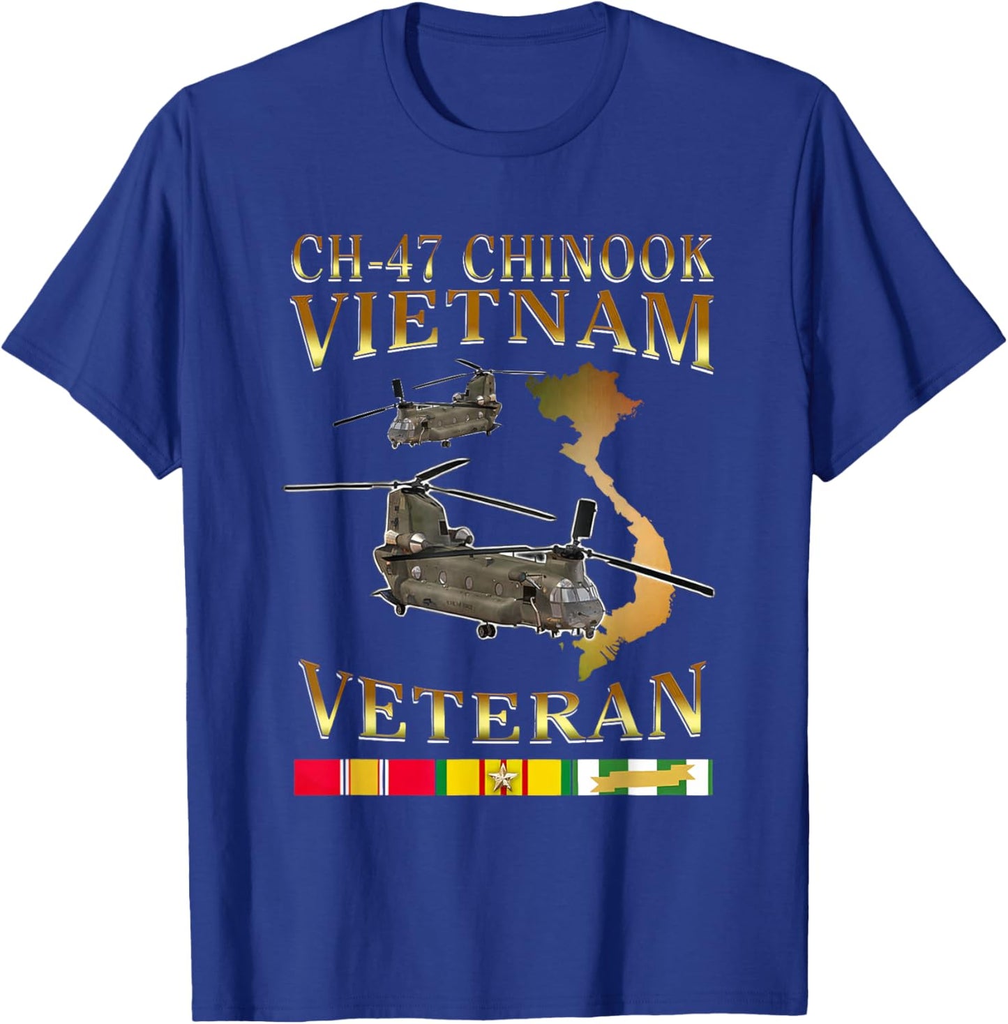 CH-47 chinook Vietnam Veteran Gift Father Veteran T-Shirt - T-Shirt | Royal