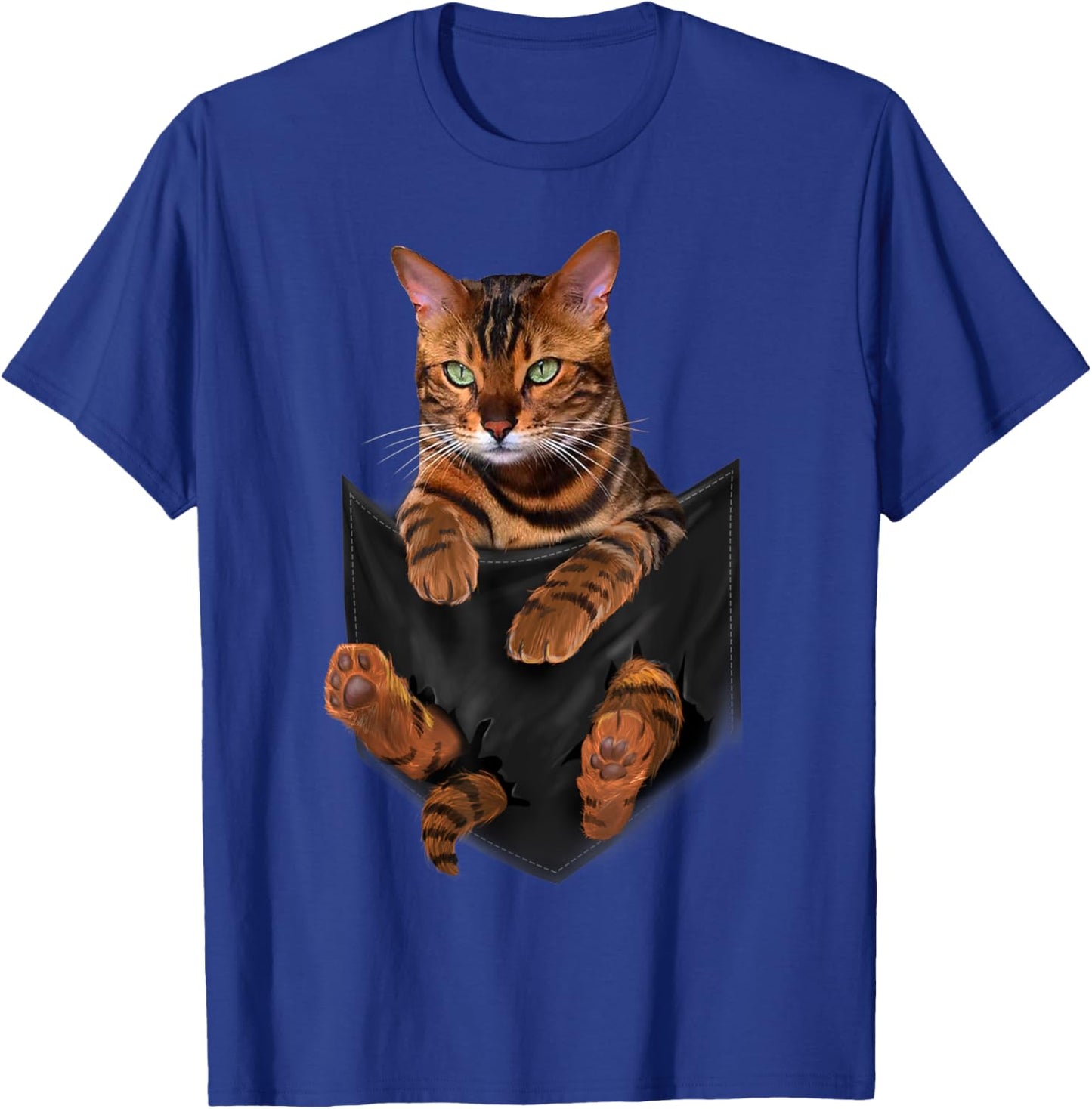 Cat Tiger-Print in Pocket Cats Shirt Gifts Men Women Kids T-Shirt - T-Shirt | Royal
