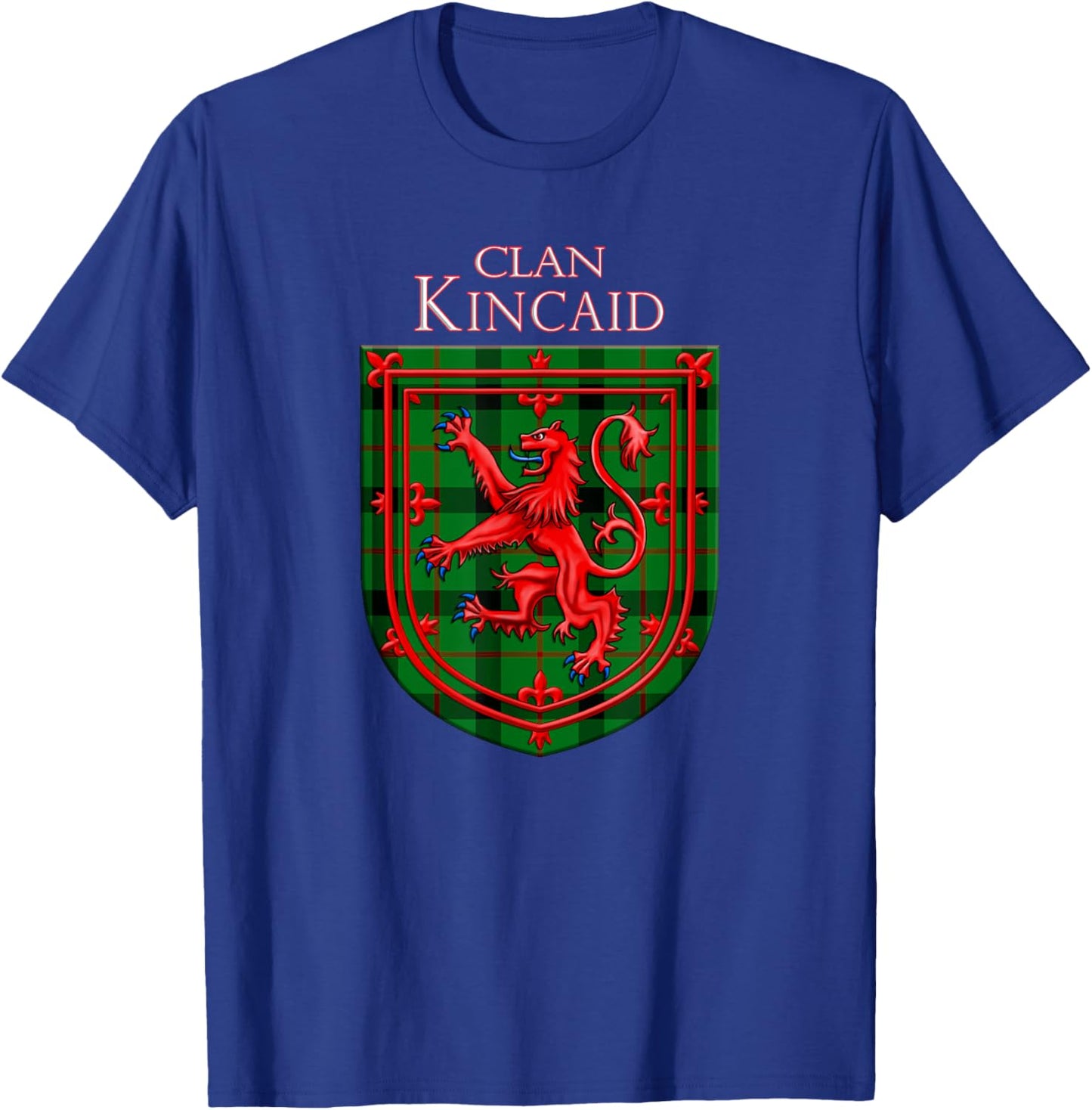 Kincaid Tartan Scottish Plaid Lion Rampant T-Shirt - T-Shirt | Royal