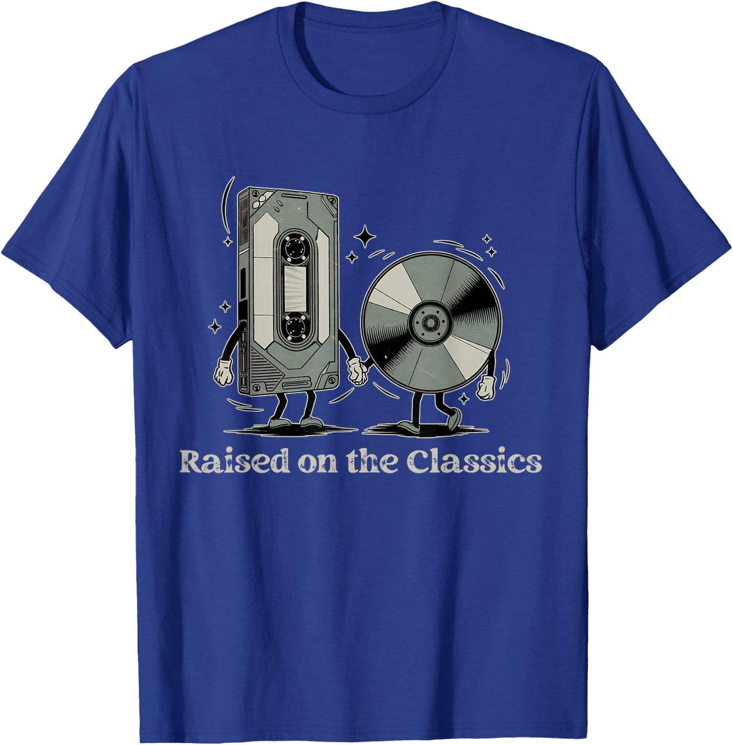 Raised on the Classics – Nostalgic VHS, DVD, 4k Bluray Disc T-Shirt - T-Shirt | Royal