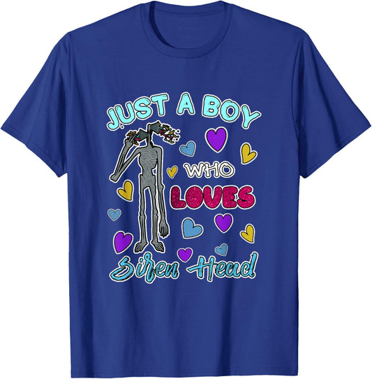 Cryptkins Just a Boy who Loves Siren Head T-Shirt - T-Shirt | Royal
