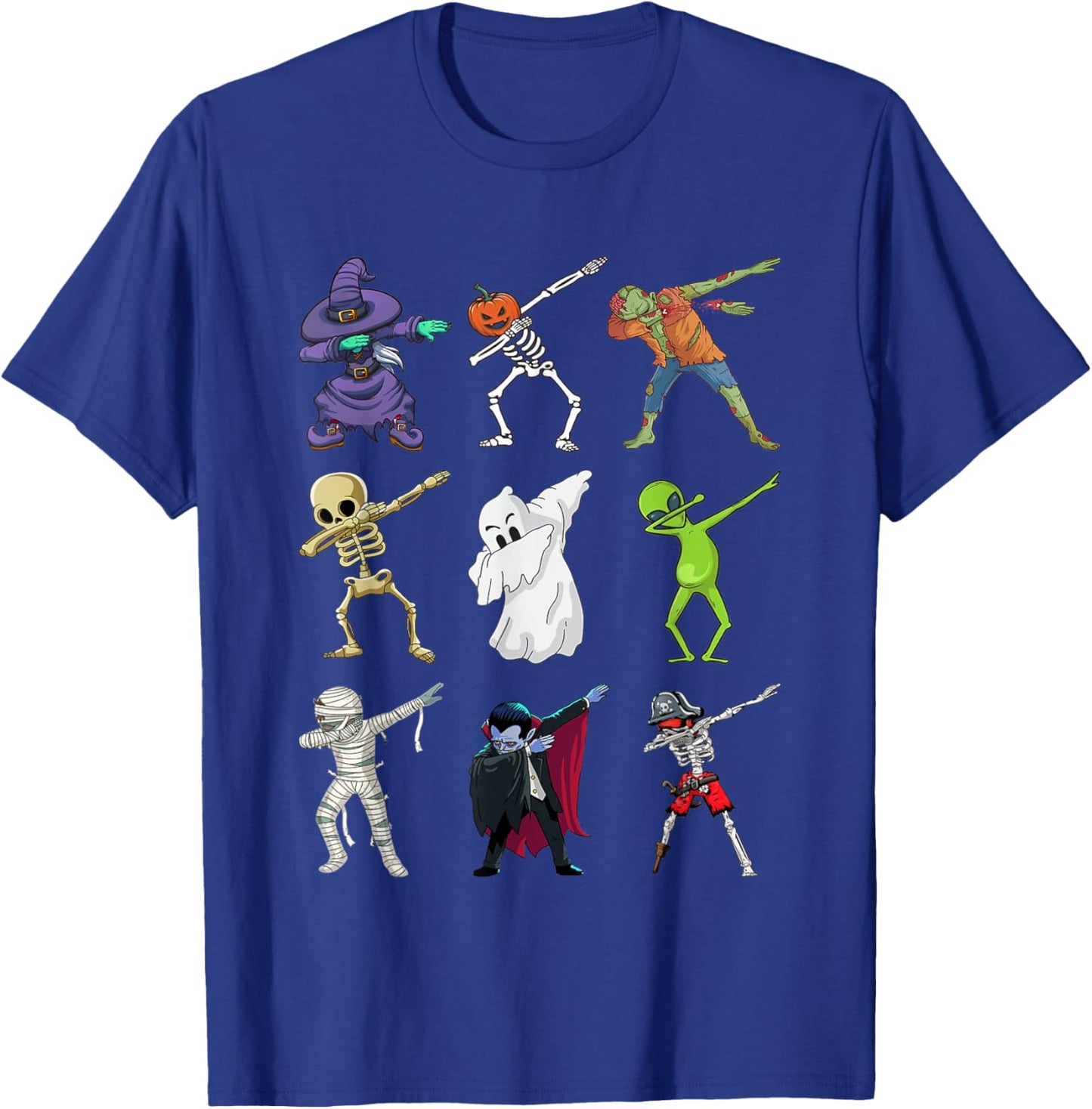 Halloween Dabbing Skeleton Witch Vampire Mummy Zombie Pirate T-Shirt - T-Shirt | Royal