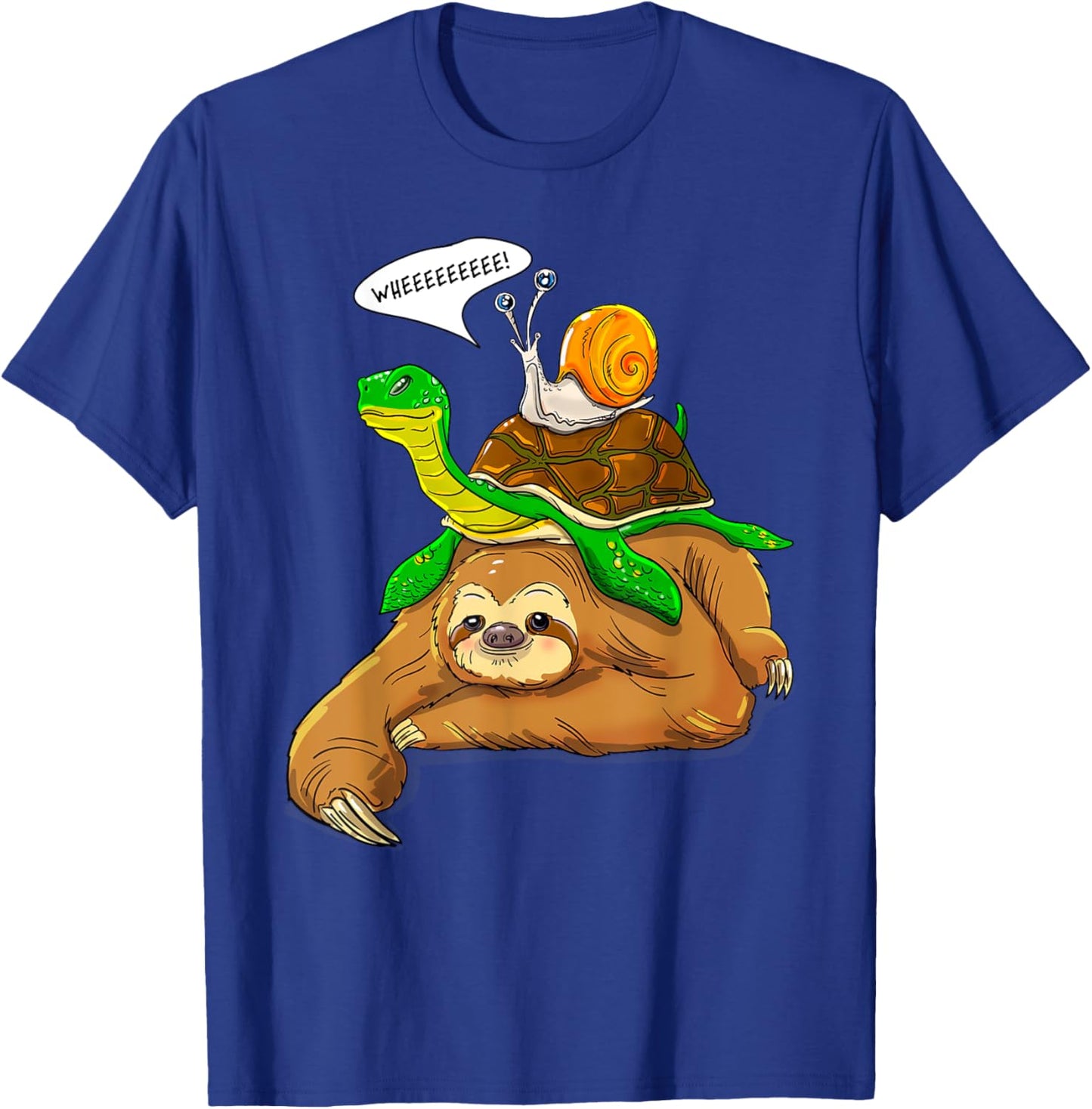 Sloth Turtle Snail Funny Humor Cute Animal Lover T-Shirt - T-Shirt | Royal