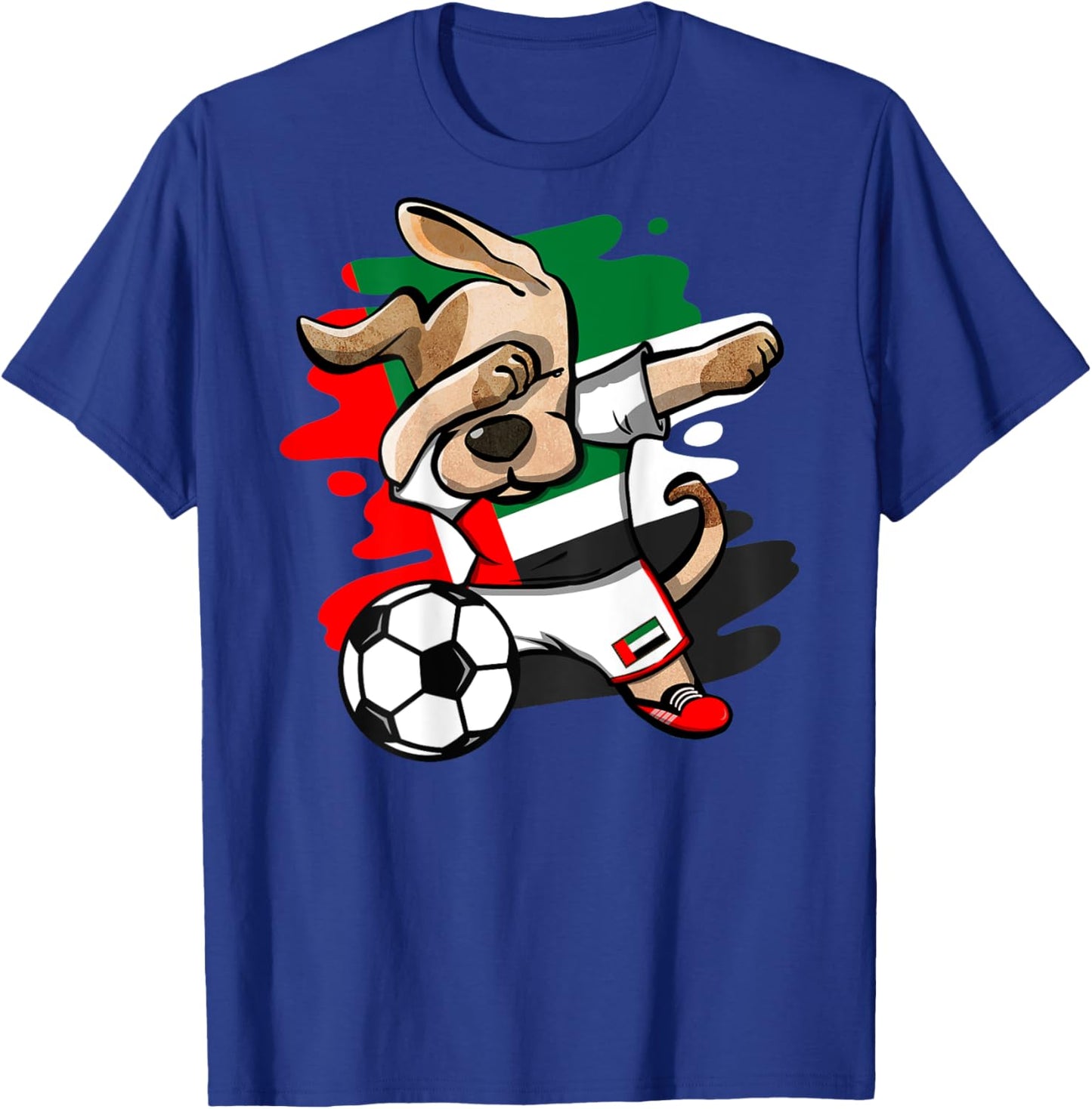 Dabbing Dog United Arab Emirates Soccer Fans Jersey Flag T-Shirt - T-Shirt | Royal